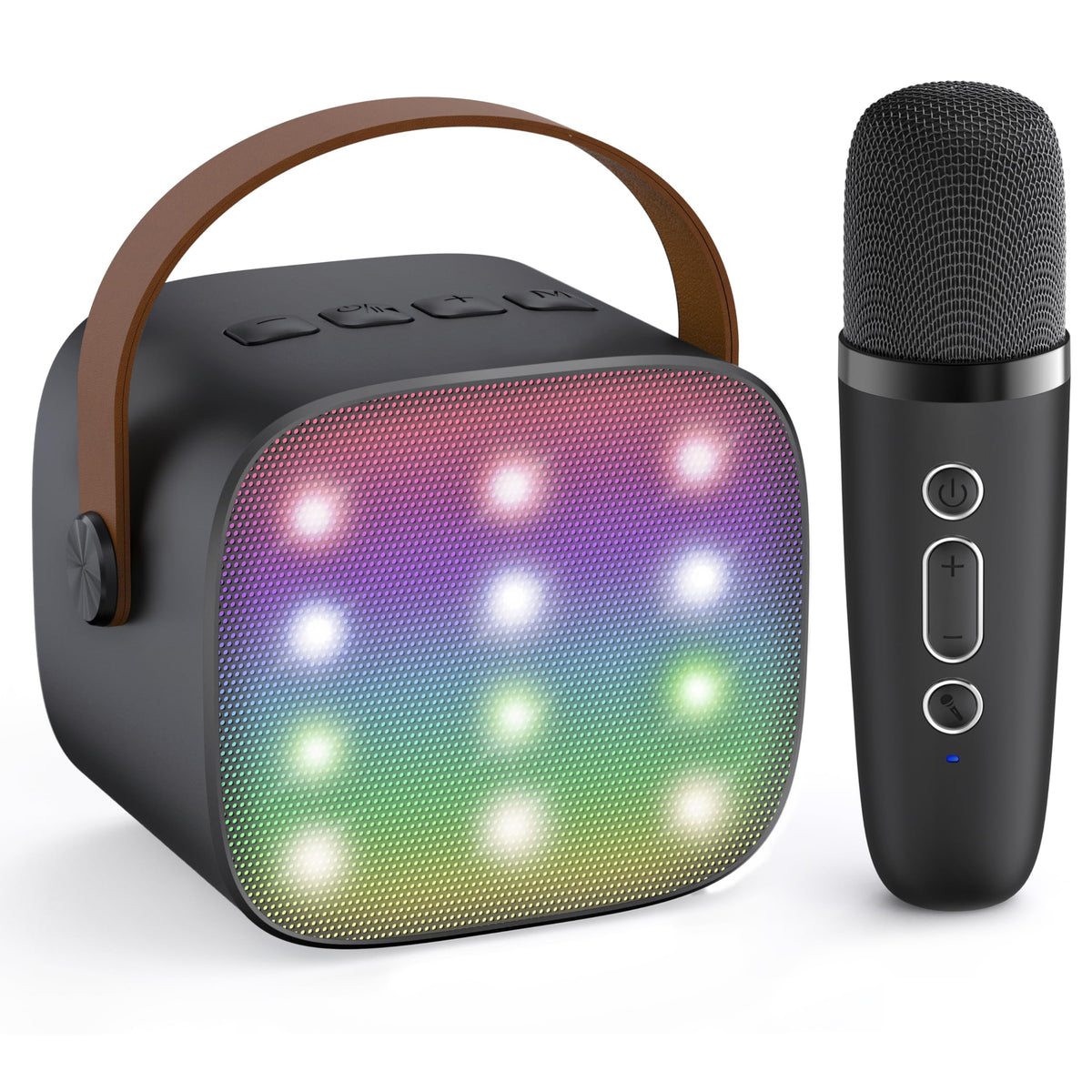 Karaoke Machine for Kids, Portable Bluetooth Speaker with 2 Wireless Microphones,18 Pre-Loaded Songs, Birthday for 3 4 5 6 7 8 + Year Old Boys Toys - MULTICOLOR