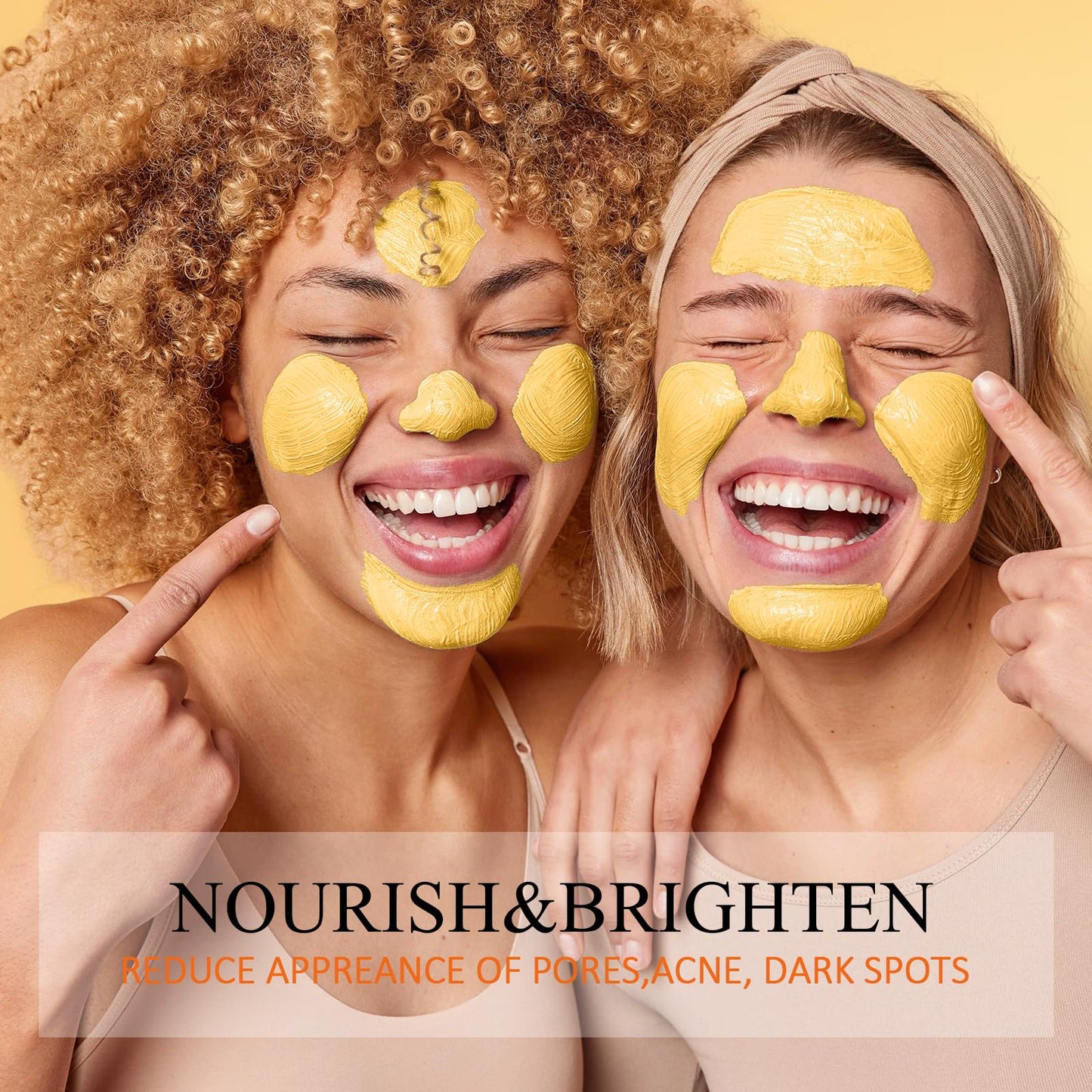 Vitamin C Face Mask with Kaolin Clay and Turmeric for Dark Spots, Dull Skin, Skincare Facial Mask for Controlling Oil and Refining Pores 5.29 Oz - Medaid International
