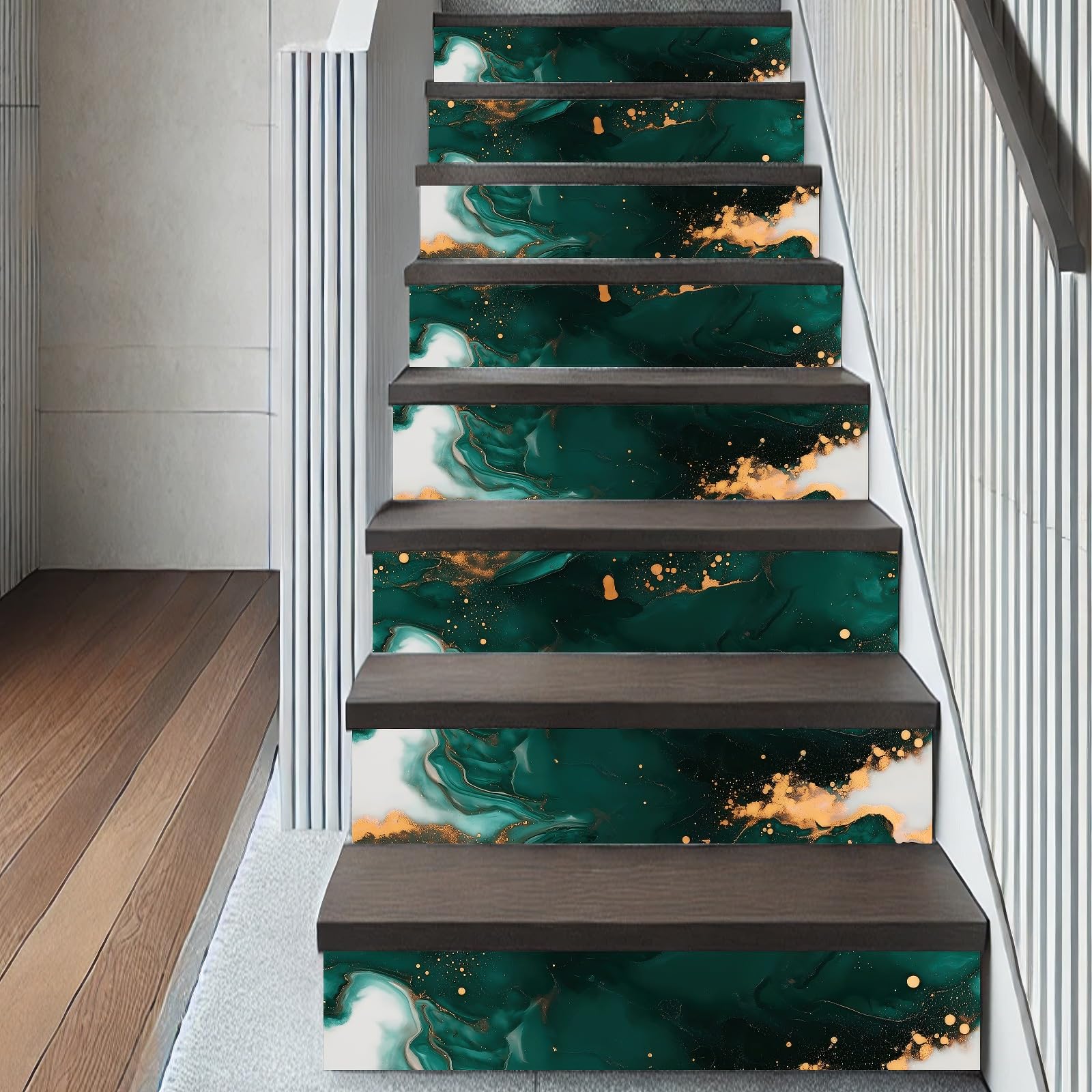 HOMETITUTE Green Gold Marble Wallpaper Gem Green Marble Contact Paper Vinyl Self-Adhesive Removable Counter Peel and Stick Wall Paper for Refurbishment Wall Countertop Cabinets Furniture 15.7"x39.4" - Medaid International