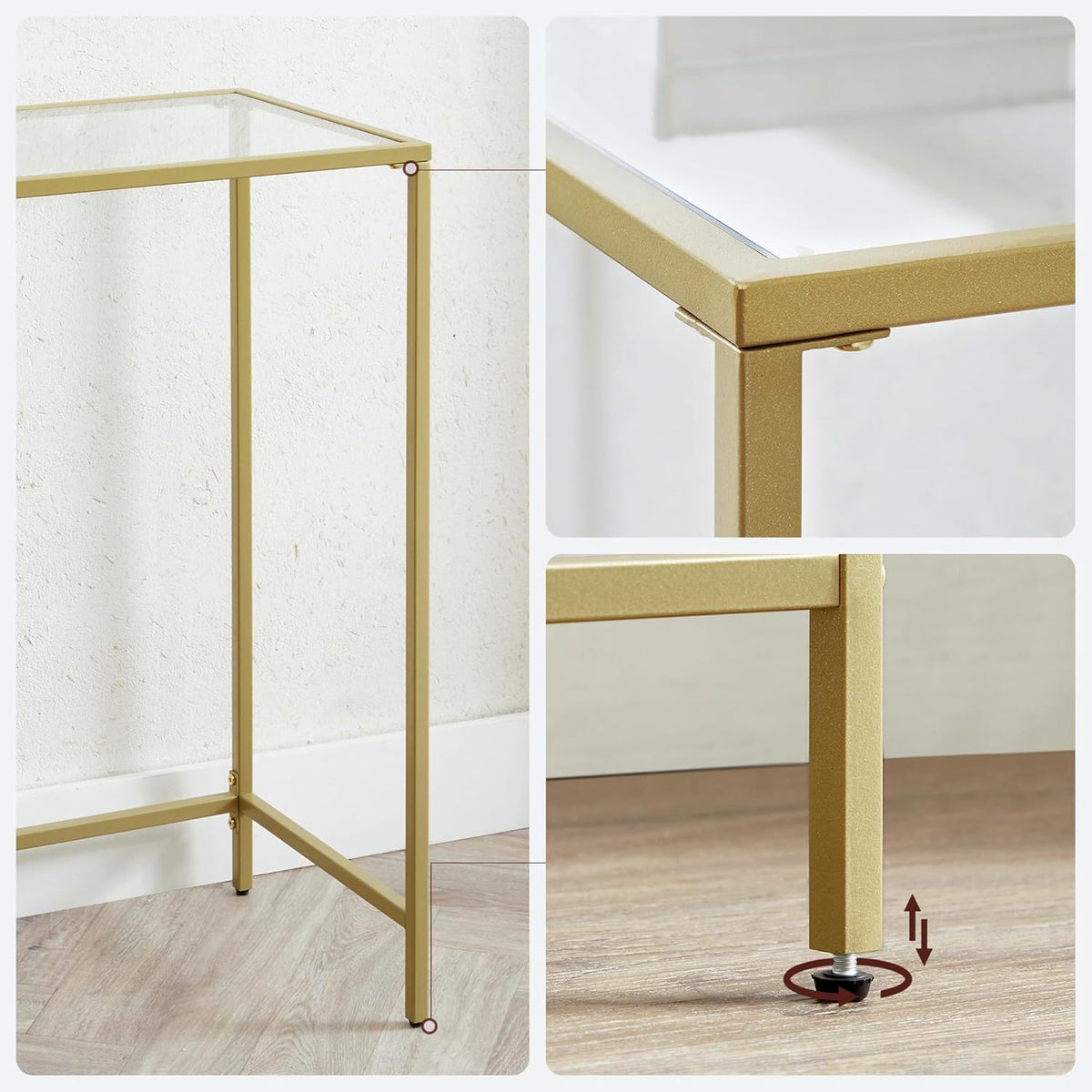 VASAGLE Console table tempered glass table top LGT036A01