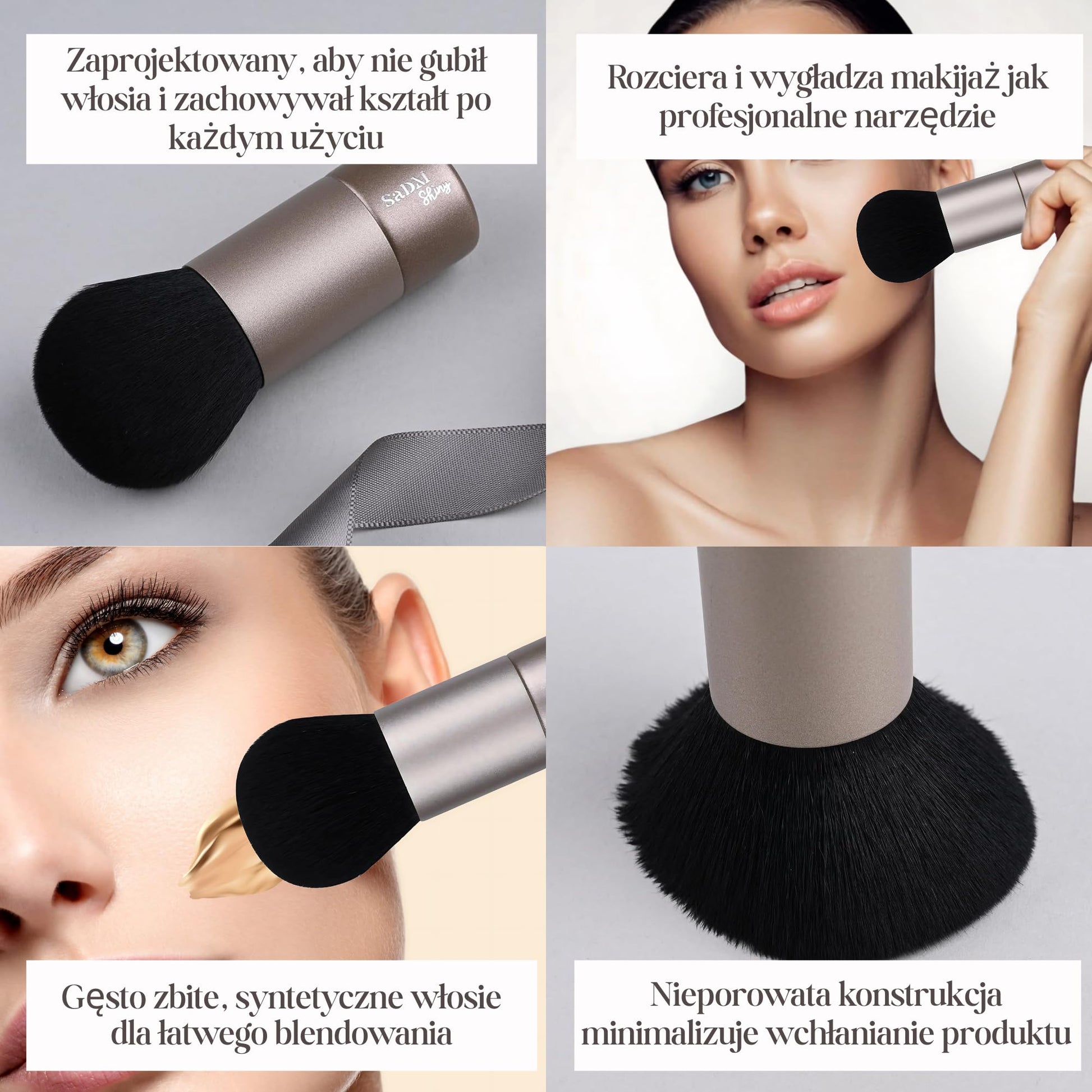 Kabuki Makeup Brush - Blender Brush for Powder, Cream, Liquid Foundation & Blush Blending - Professional Make Up Brush - Full Face Makeup Brush - Vegan & Cruelty Free - Medaid International