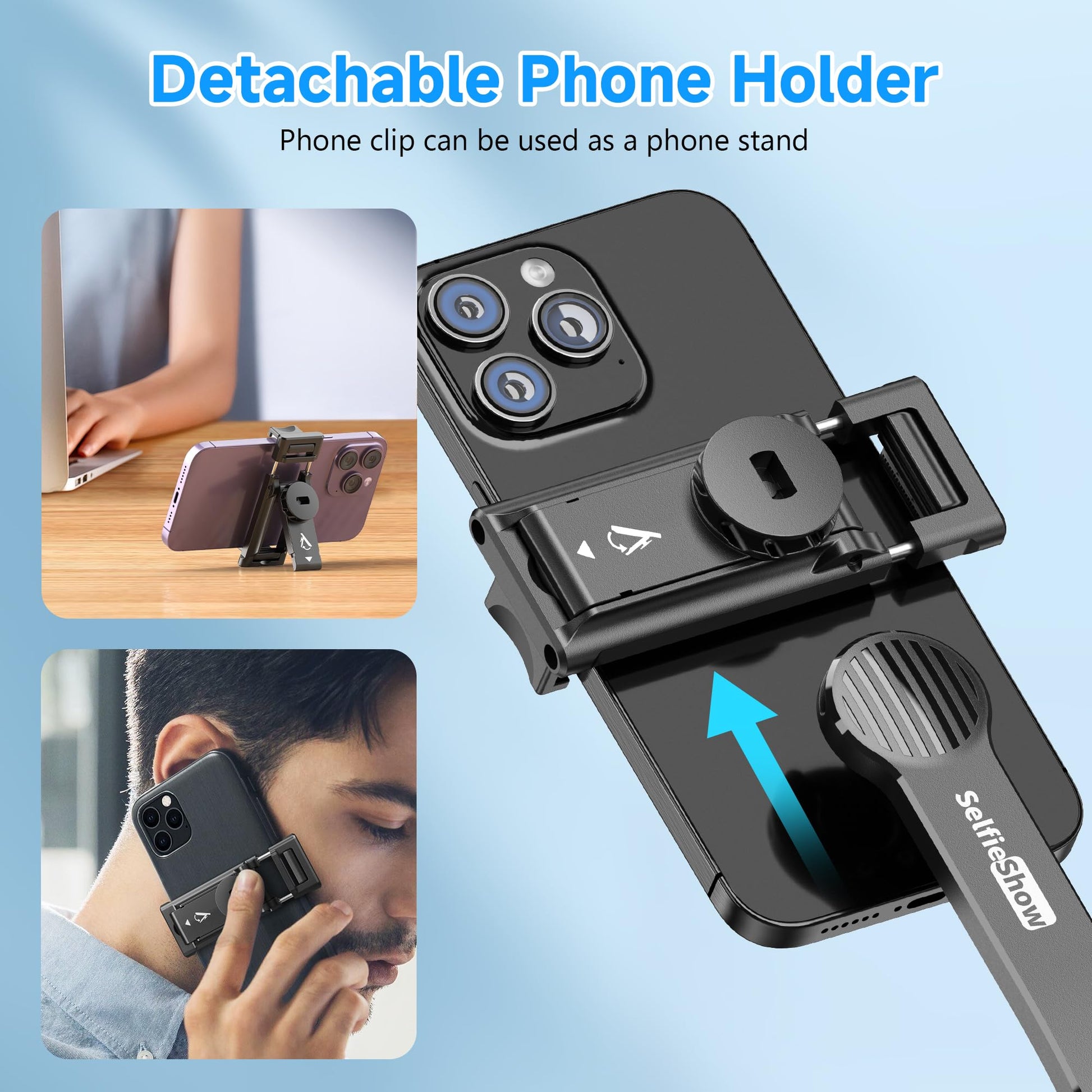 SelfieShow Selfie Stick, Extendable Selfie Stick Tripod with Wireless Remote and Tripod Stand, Portable, Lightweight, Compatible with iPhone 15 14 13 12 Pro Xs Max X 8Plus, Samsung Smartphone and More - Medaid International