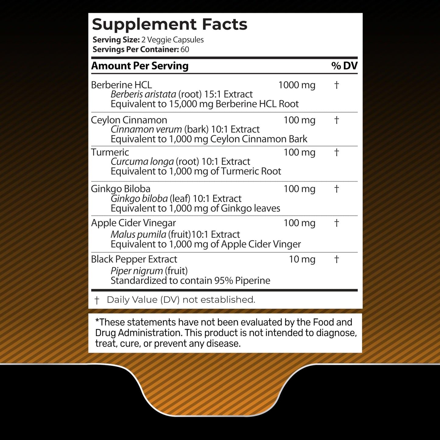 WELLNESS LABSRX Berberine 15,000mg - Third-Party Tested Berberine Supplement HCL with Ceylon Cinnamon, Black Pepper Extract and Apple Cider Vinegar, Heart Support Capsules - 120 Capsules - Pack of 1 - Medaid International