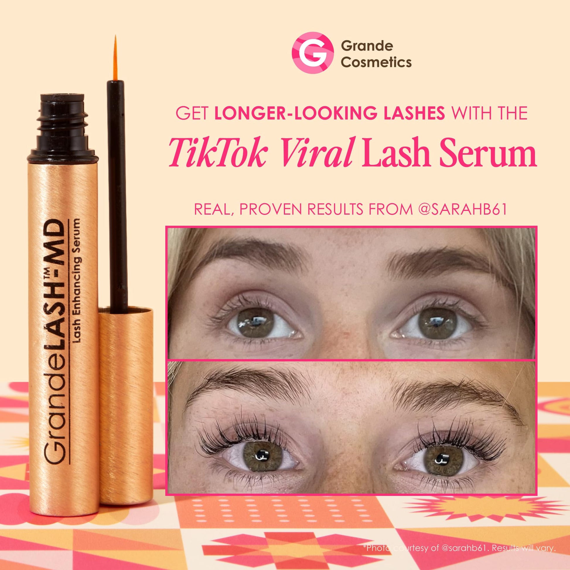 Grande Cosmetics GrandeLASH-MD Lash Enhancing Serum - Peptide & Vitamin Infused Formula for Longer, Thicker, Fuller Looking Lashes - Ophthalmologist Tested, Cruelty-Free, 6 Month Supply (4mL) - Medaid International