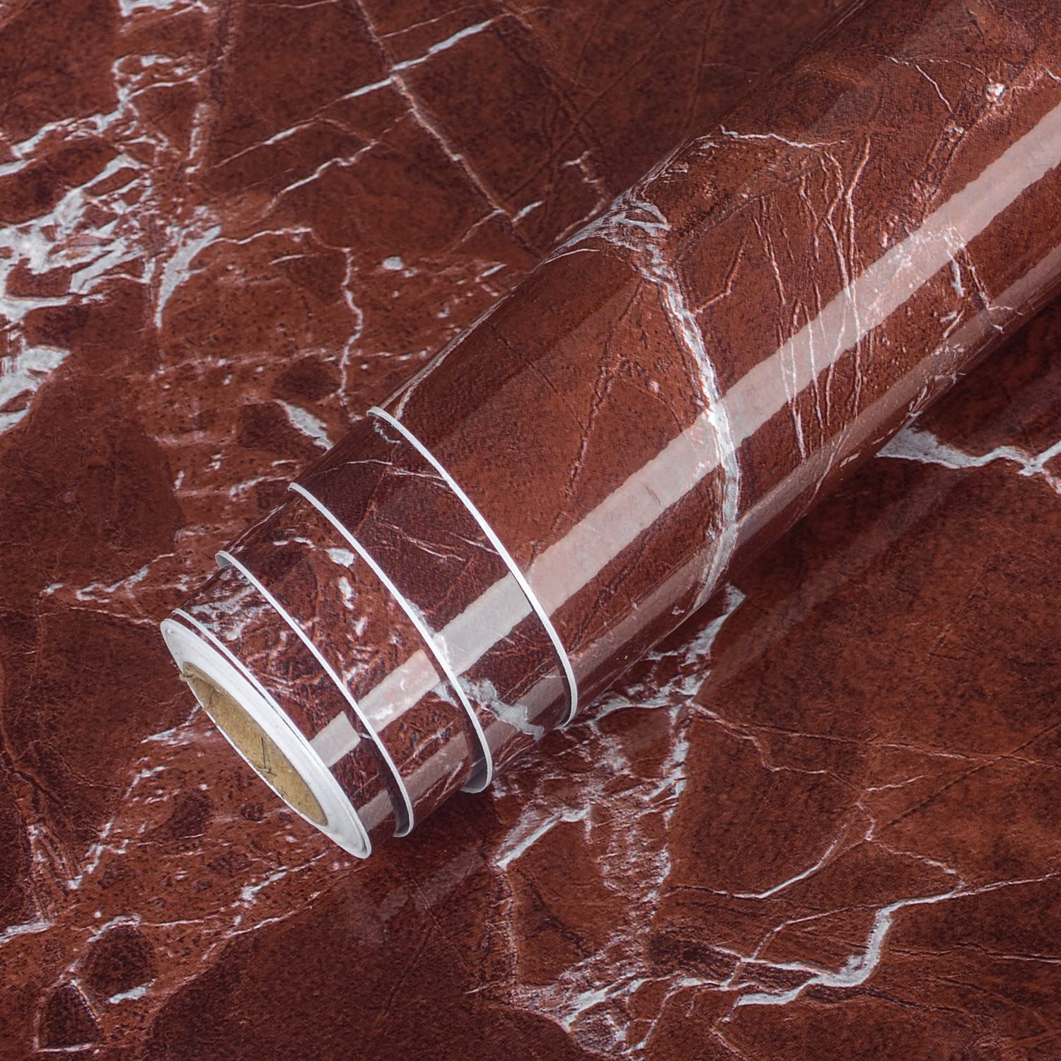AbaBoorty 400"x15.8" Dark Cherry Red Marble Wallpaper for Countertops Waterproof Faux Granite Contact Paper Covers Counter Top Self Adhesive Vinyl Wall Paper for Decor Bathroom Counters Vanity Desk - Medaid International