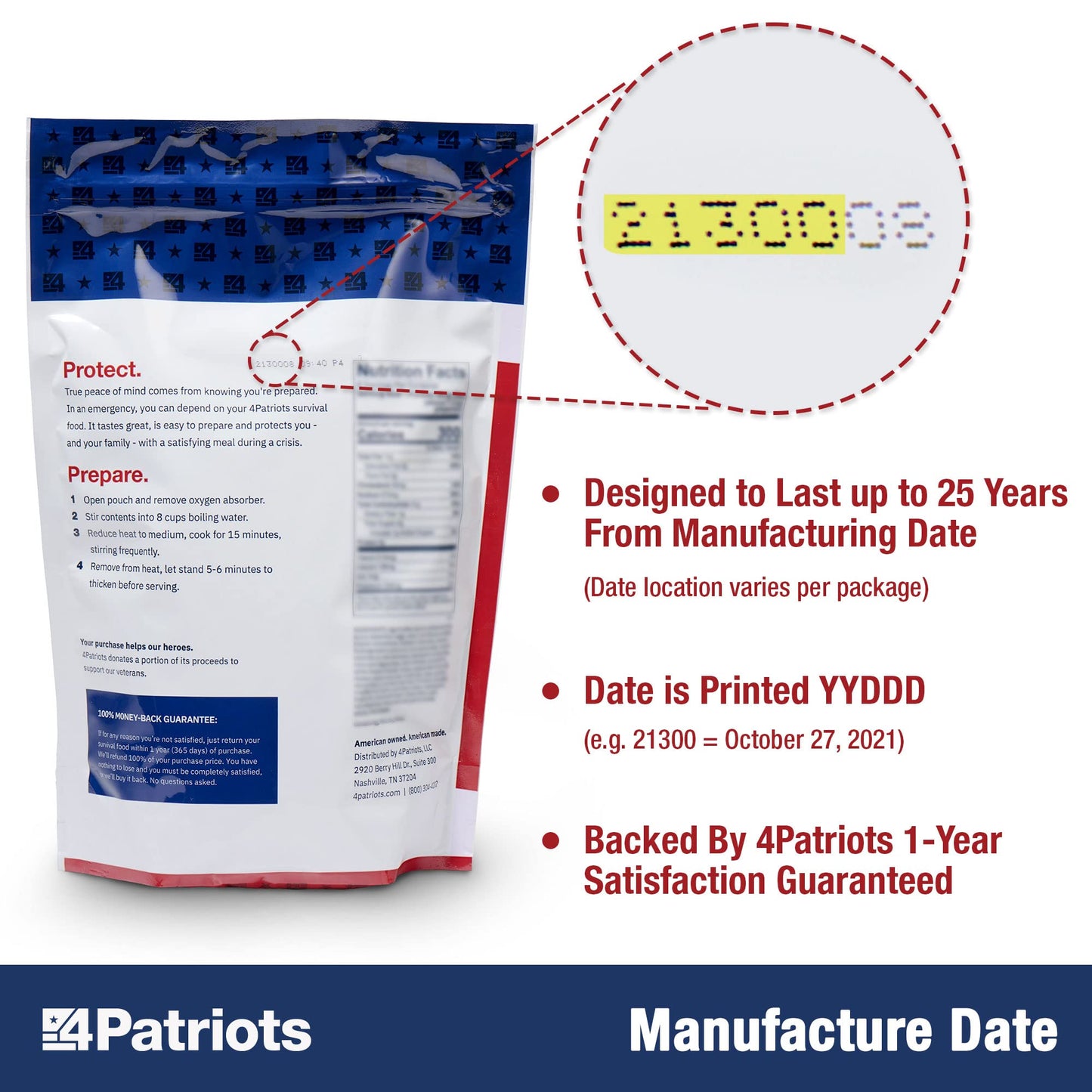 4Patriots 6-Month Survival Food Kit: Emergency Food Supply Designed to Last 25 Years, 1,376 Servings