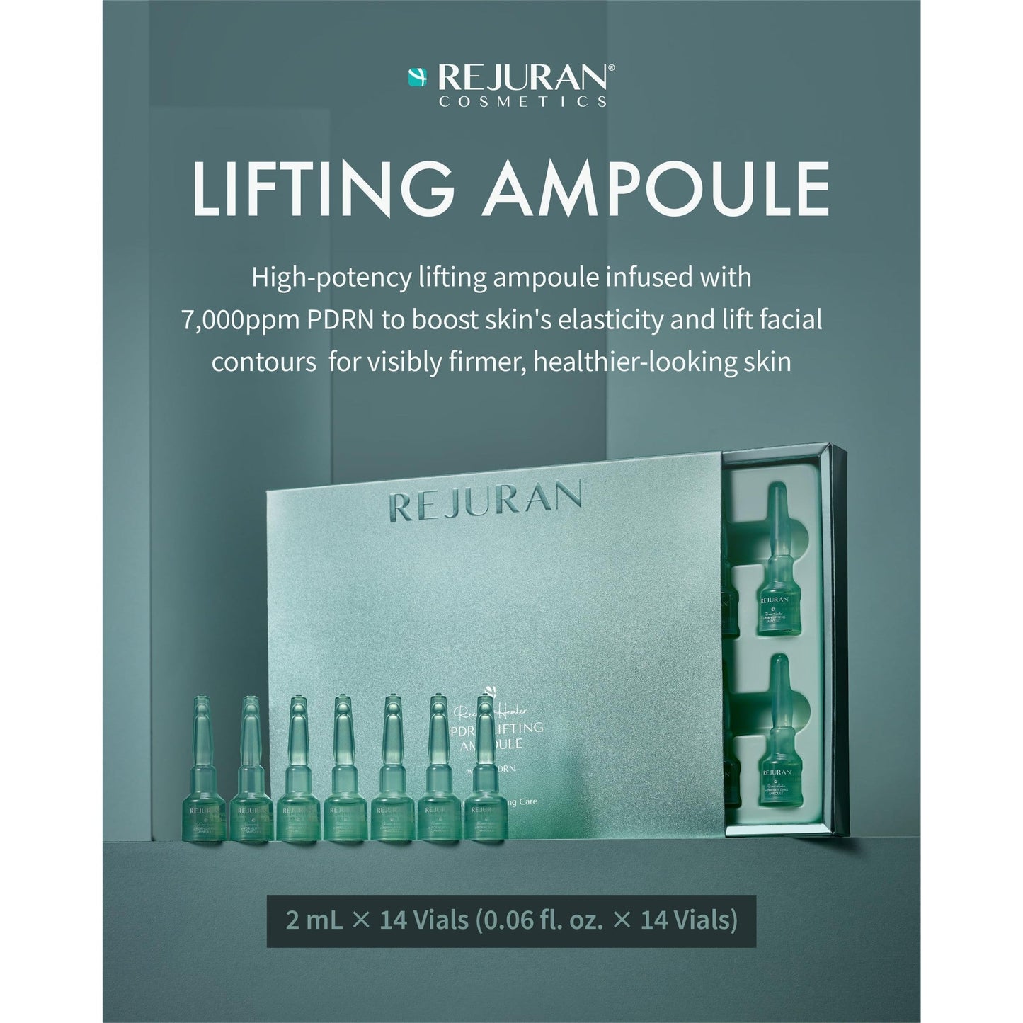 REJURAN® Recover c-PDRN® Lifting Ampoule - High Concentration Original PDRN Serum for Collagen Boost, Deep Hydration, Skin Soothing, Gentle Formula & Intensive Anti-Aging Korean Skincare. (2ml x 14) - Medaid International