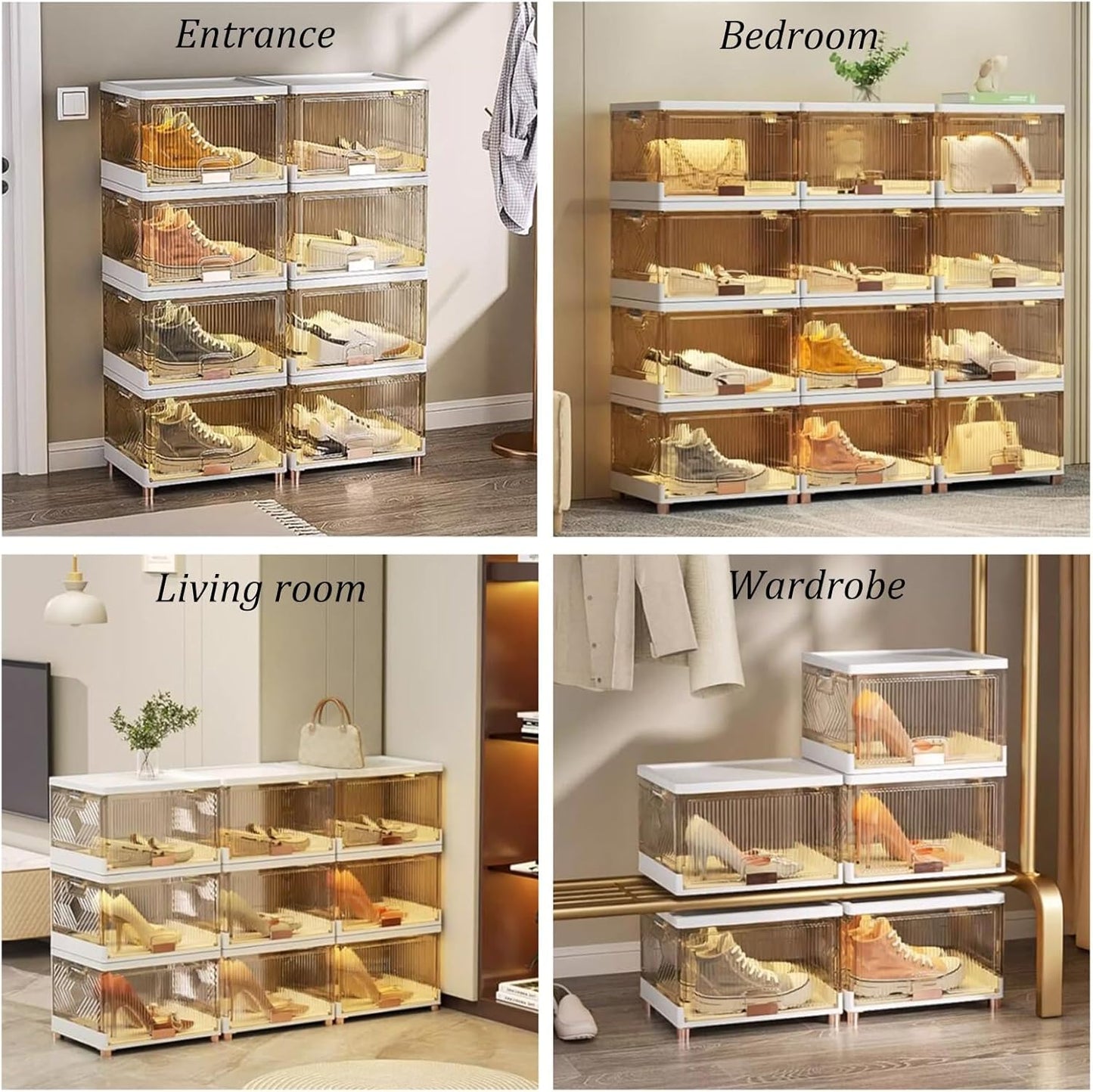 Stylish Stackable Plastic Shoe Boxes