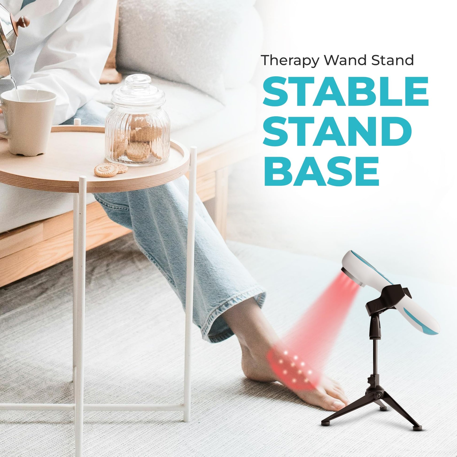 Norelie Stand for RedRevive Cold Laser Therapy Device, 360° Rotatable, Height-Adjustable Holder for Hands-Free Use and Convenient Storage of Red Light Therapy Wand - Medaid International