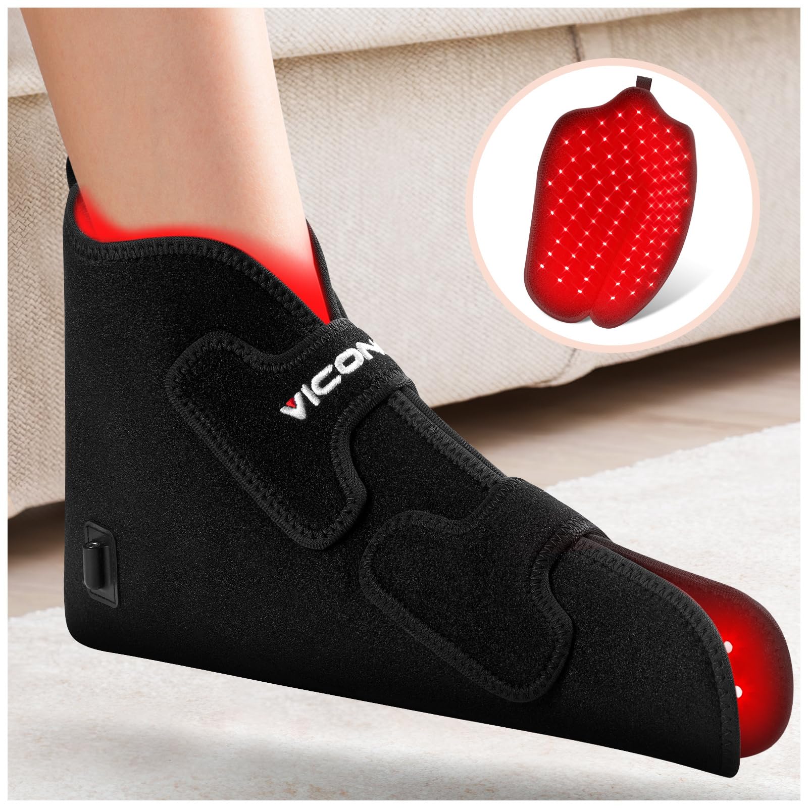 Viconor Red Infrared Light Therapy for Feet, Red Light Therapy Shoe Led Near Infrared Light Boots - Medaid International