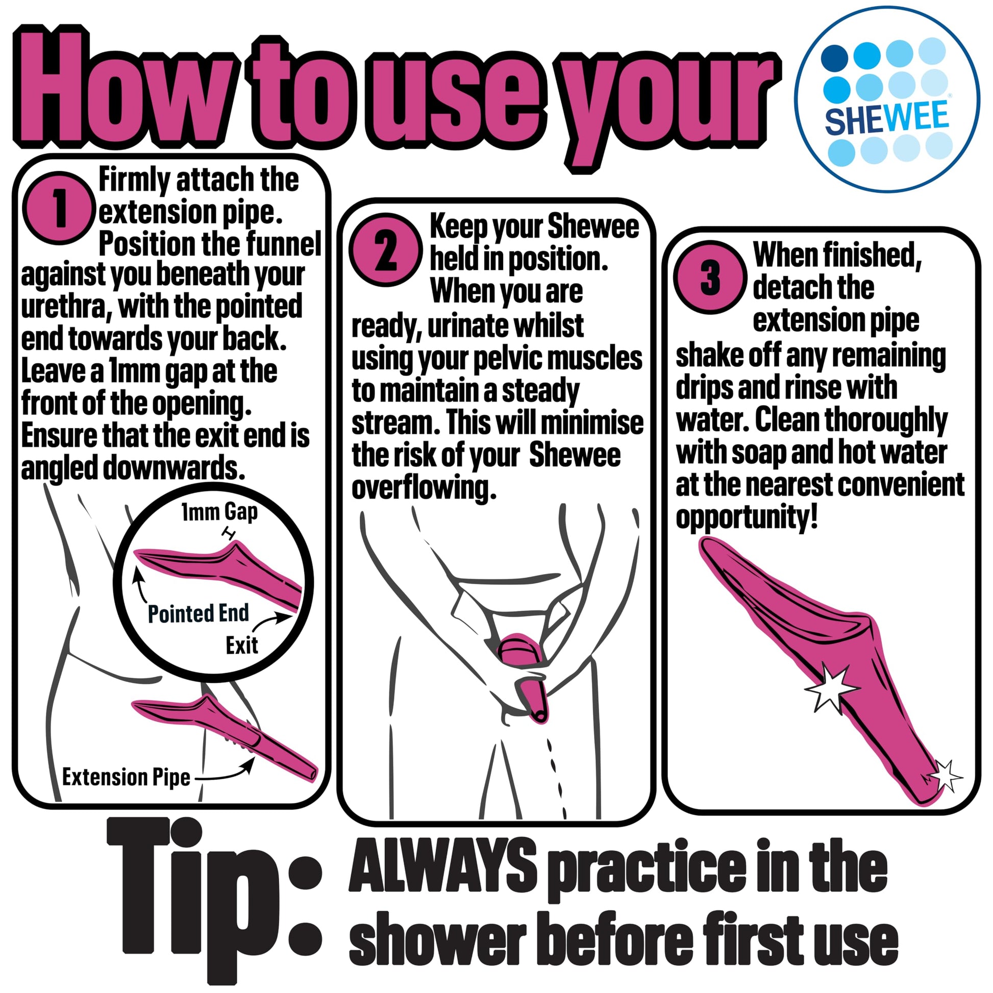 SHEWEE Extreme Female Urinal – UK Made Reusable Stand to Pee Funnel – Travel Essential, Camping Accessories, Festival Female Urination Device - Medaid International