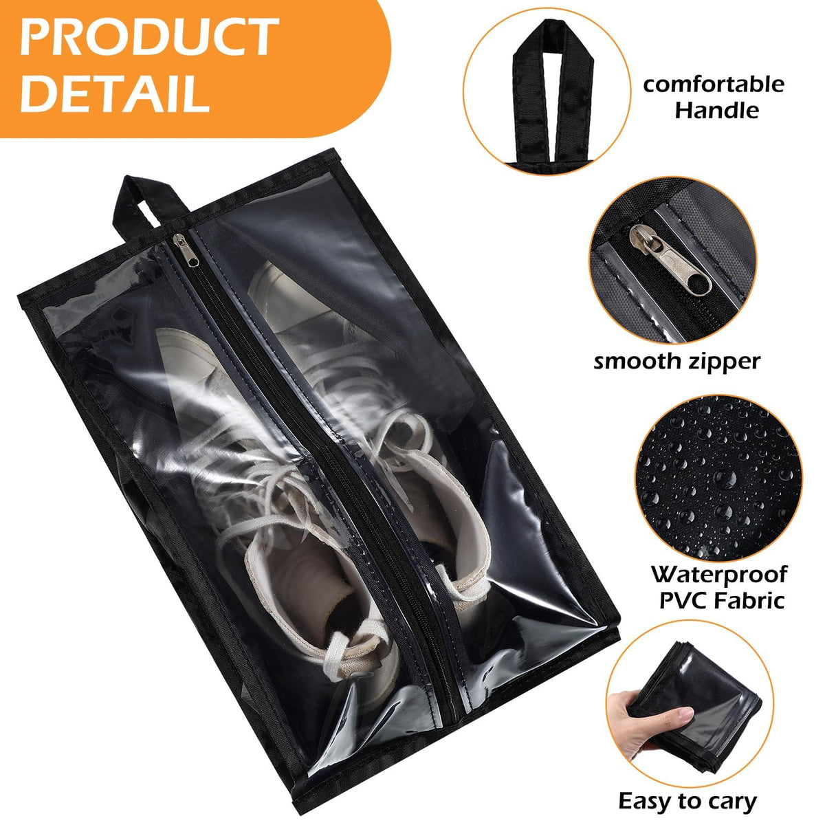 KASTWAVE 20 Pcs Shoe Bags for Travel Waterproof Sneaker Bag Multi Color Shoe Carrier with Zipper Portable Shoe Pouch for Men Women