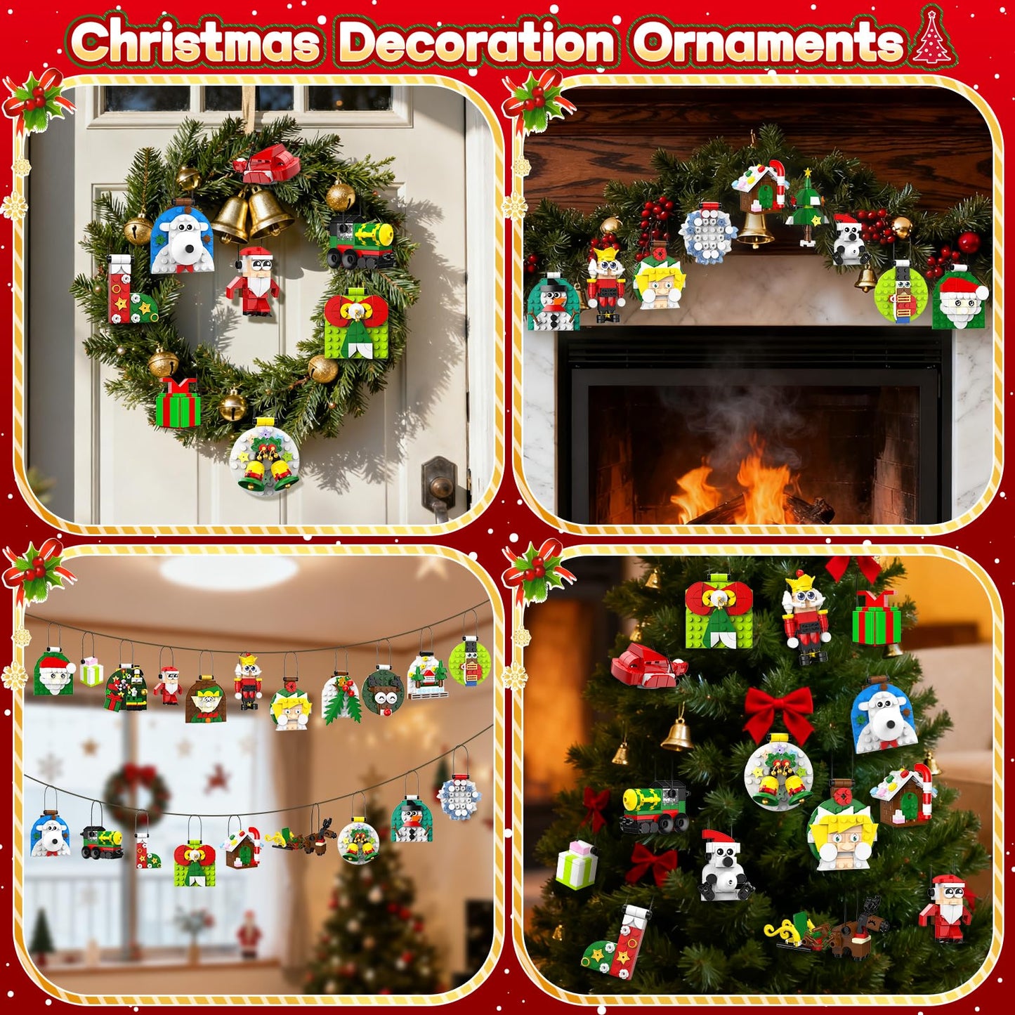 Ochido Advent Calendar 2025 Christmas Ornaments Building Blocks Set, 24 Days Christmas Countdown Toy Building Kits, Hanging Christmas Tree Decor Xmas Gifts Stocking Stuffer for Adults Kids Ages 6+ - Medaid International
