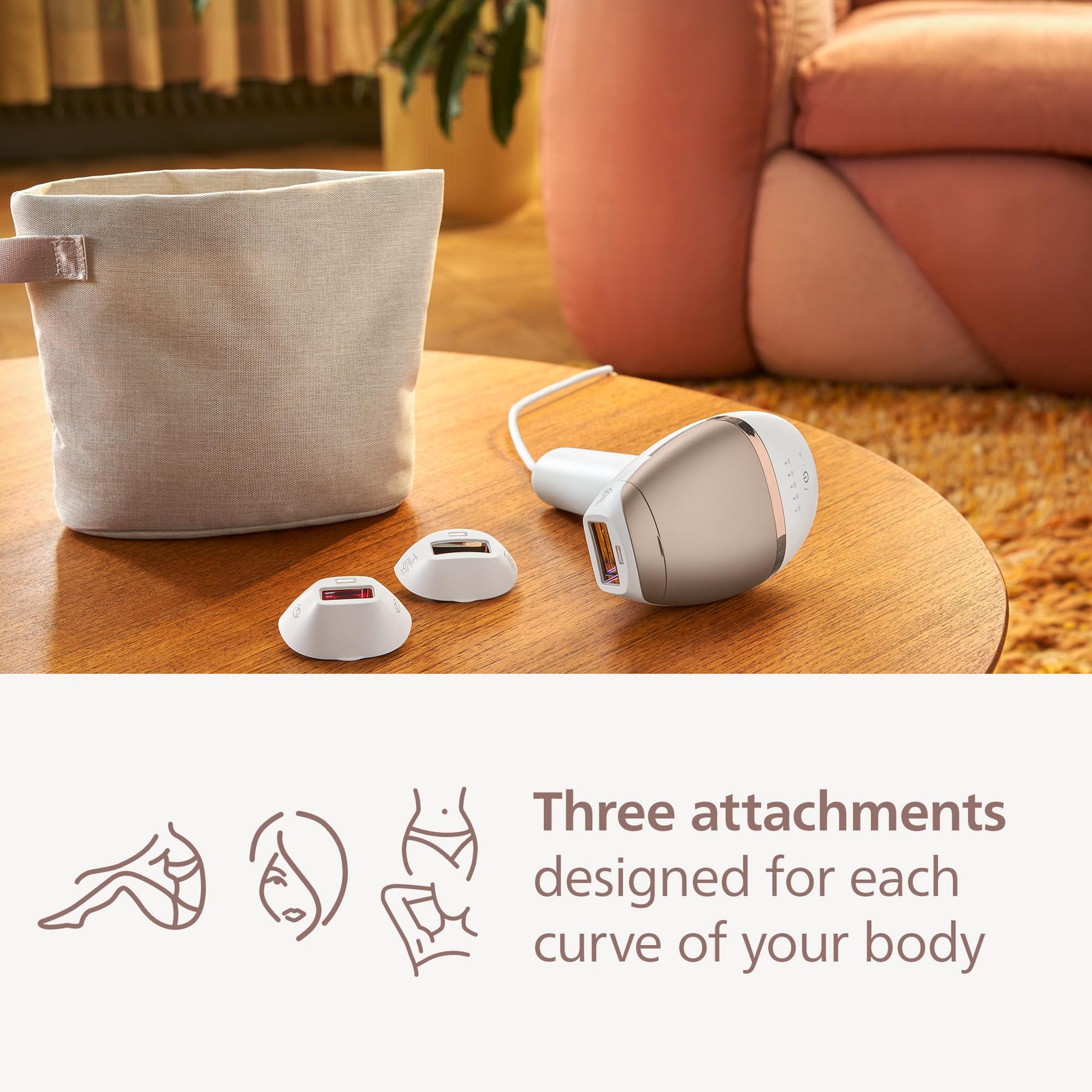 Philips Lumea 8000 Series IPL Hair Removal Device - Permanent Visible Hair Reduction Done at Home, SenseIQ Technology, 3 Attachments for Body, Face & Sensitive Areas, for Women & Men, BRI937/03 - Medaid International