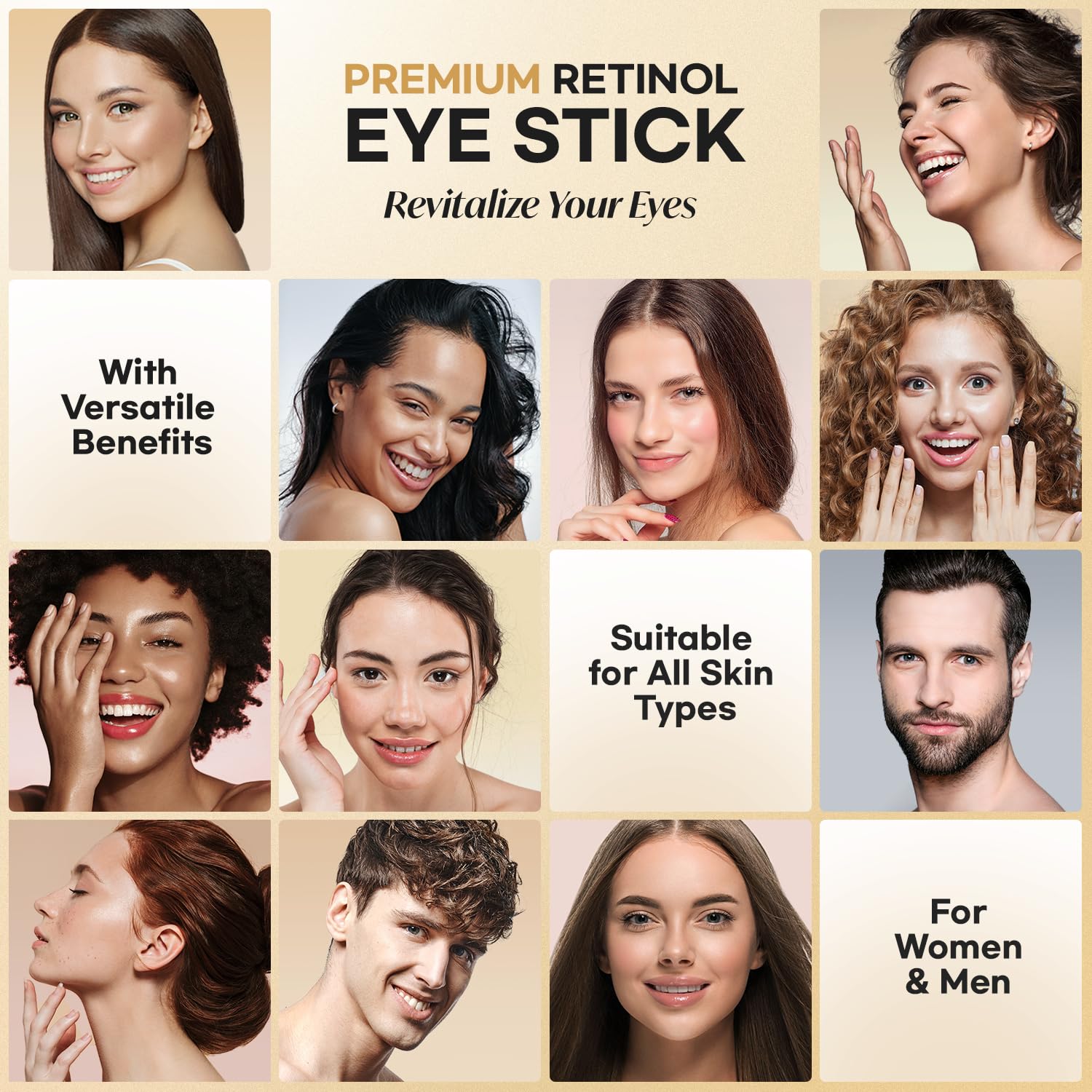 CITYGOO Retinol Eye Stick With Collagen, Hyaluronic Acid For Dark Circle, Under Eye Cream Anti Aging, For Puffiness and Bags Reduces Fine Lines (Retinol Eye Stick, 1pcs) - Medaid International