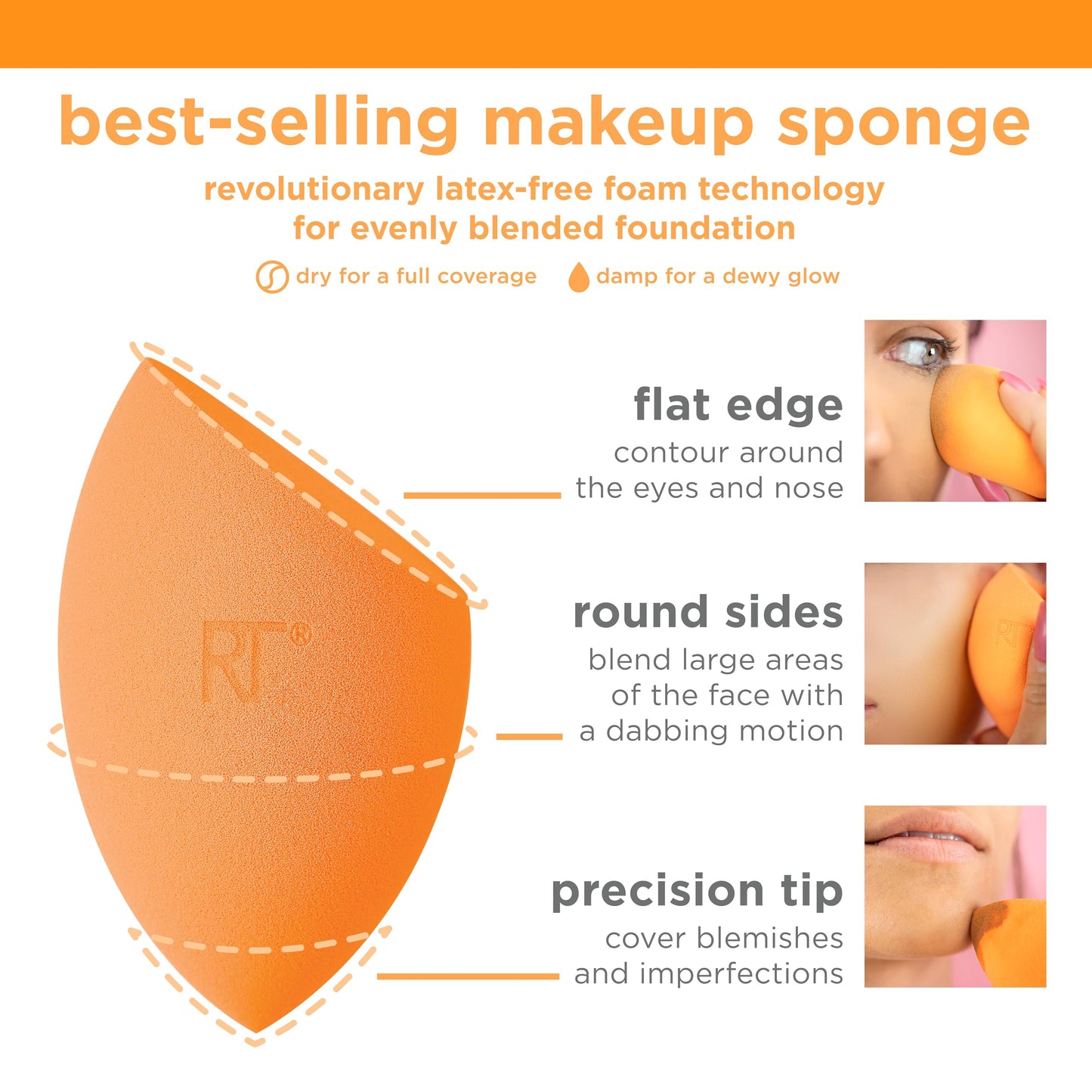 Real Techniques Miracle Complexion Sponge, 2 Ct (2 Pack) (Bundle) - Medaid International