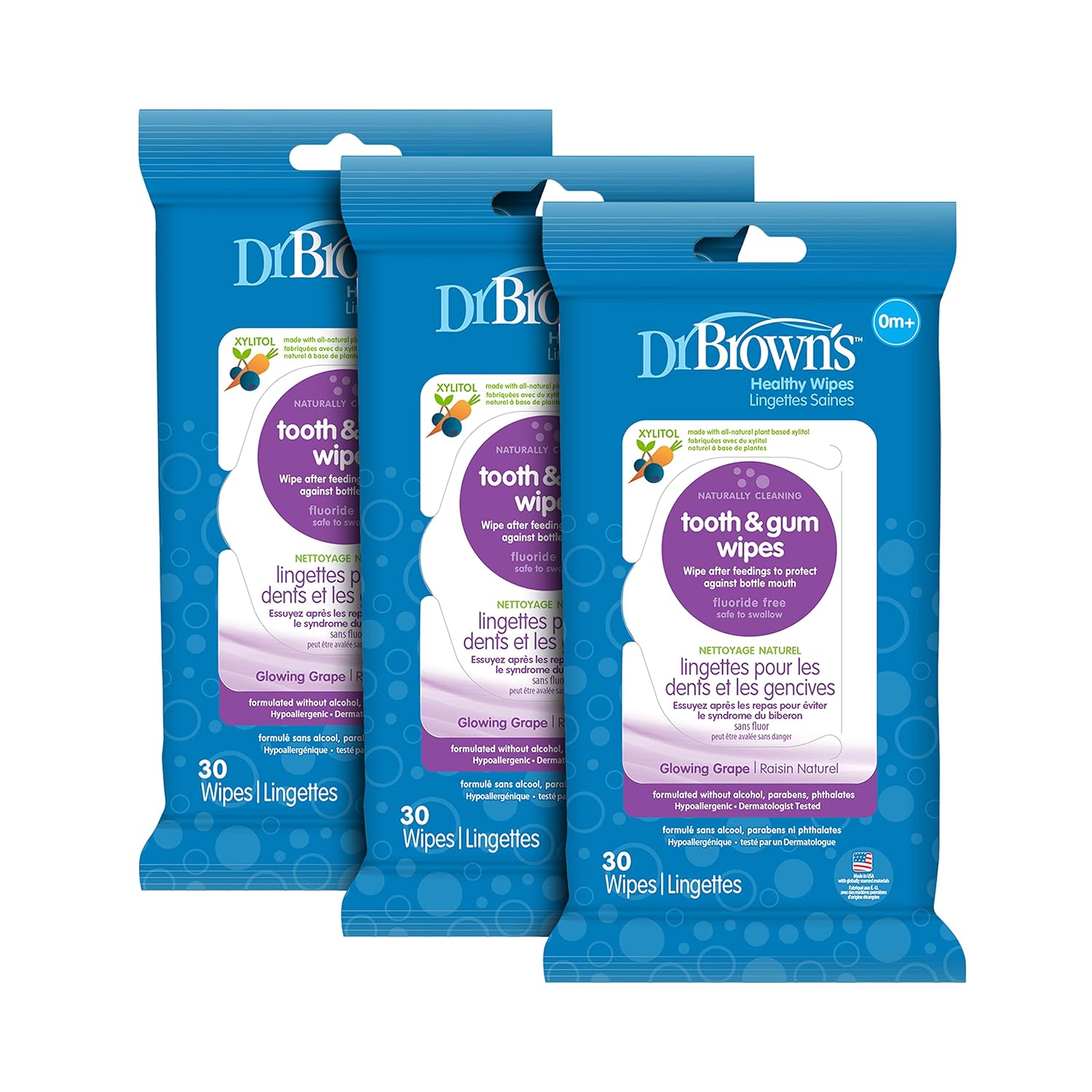 Dr. Brown's Tooth and Gum Wipes, 30 Count, 3-Pack - Medaid International