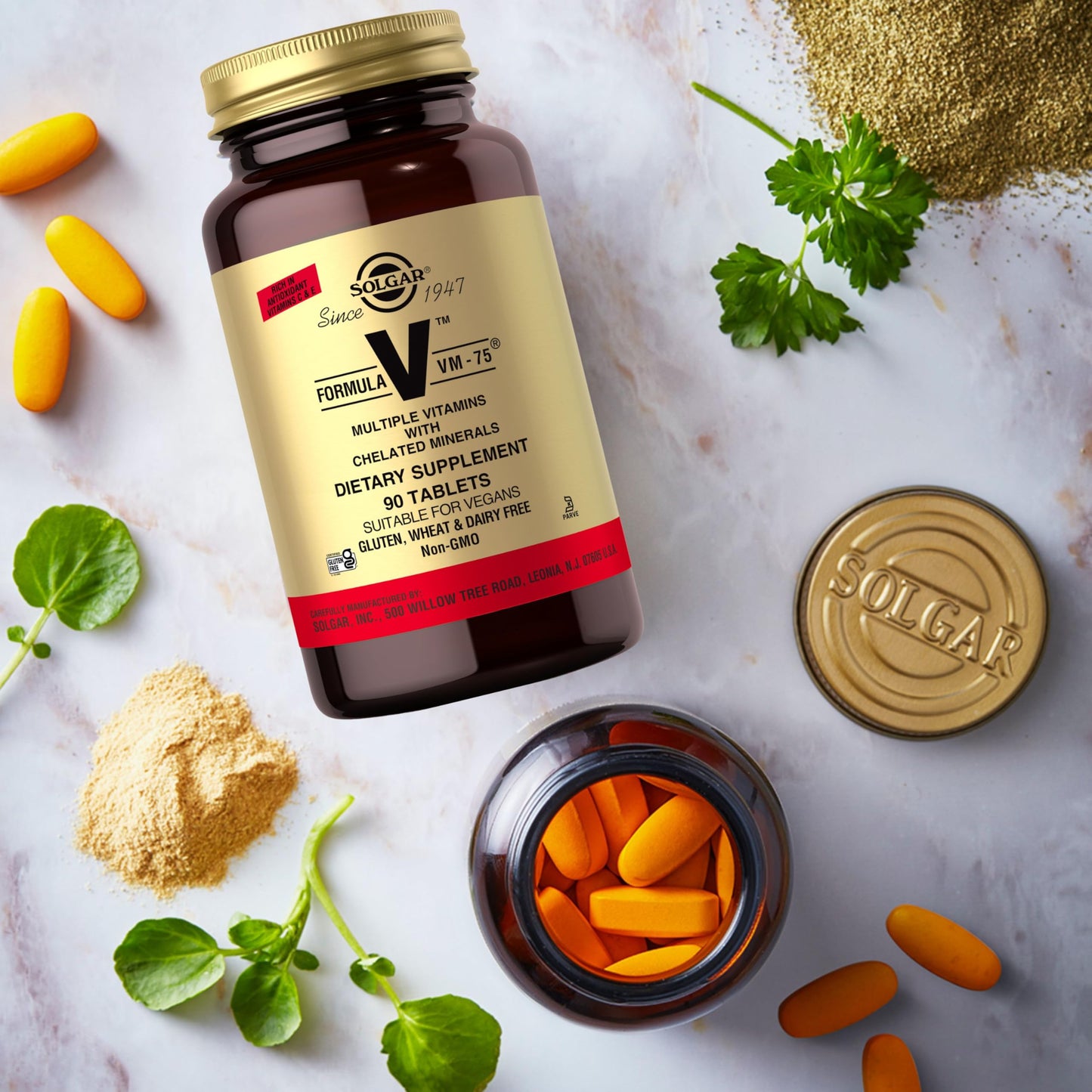 Solgar Formula VM-75, 90 Tablets - Multivitamin with Chelated Minerals - Vitamin A, B6, B12, C, D, E - Biotin, Magnesium, Calcium, Iron, Zinc - Vegan, Gluten Free, Dairy Free, Kosher - 90 Servings - Medaid International