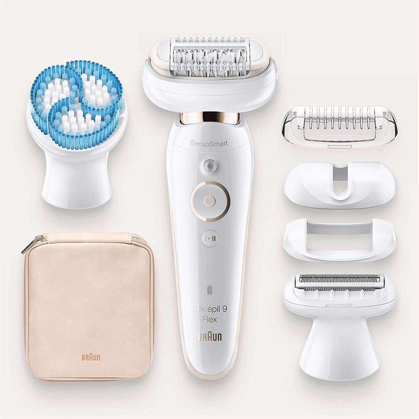 Braun Silk-épil 9 Flex 9010 Wet & Dry epilator with 6 extras incl. deep body exfoliation brush