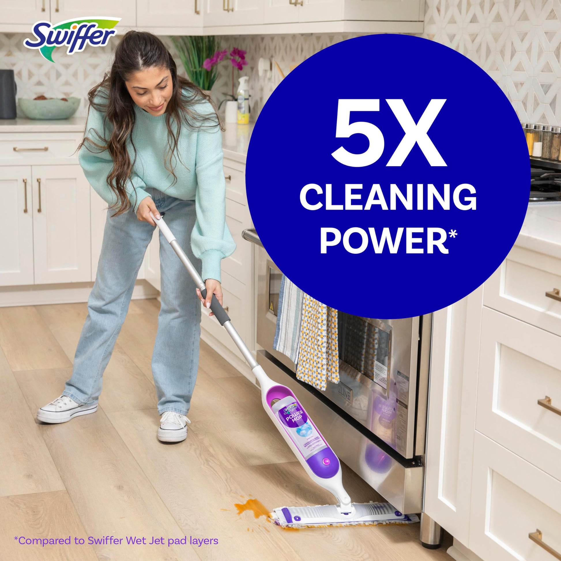 Swiffer PowerMop Multi-Surface Mop Kit for Floor Cleaning, Includes PowerMop, 2 Mopping Pad Refills, 1 Cleaning Solution with Fresh Scent and 2 Batteries - Medaid International