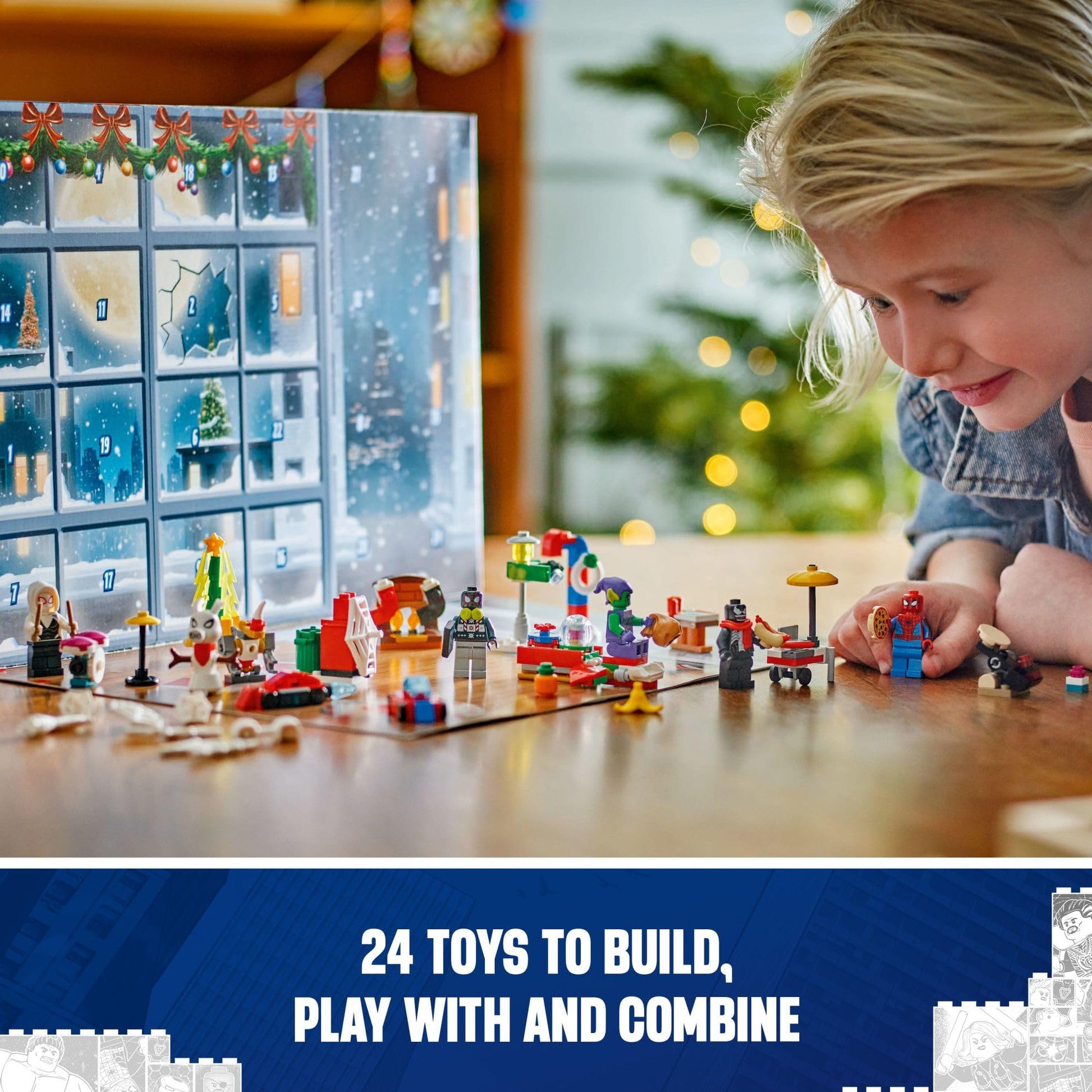 LEGO Marvel Spider-Man Advent Calendar 2024 for Kids - Christmas Advent Calendar with Mini Builds & 5 Minifigures, Ages 7+ - Spider-Man Toy for Boys & Girls - Gift Idea for Holidays - 76293 - Medaid International