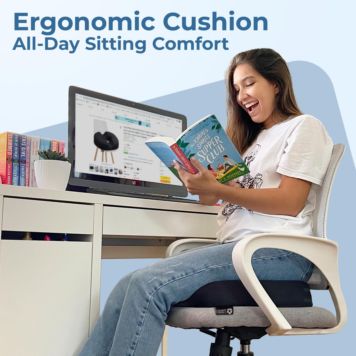5 STARS UNITED Donut Pillow Hemorrhoid Tailbone Cushion – Large Cushion for Pain Relief – Coccyx, Prostate, Sciatica, Pelvic Floor, Pressure Sores, Pregnancy, Postpartum Recovery, Black - Medaid International