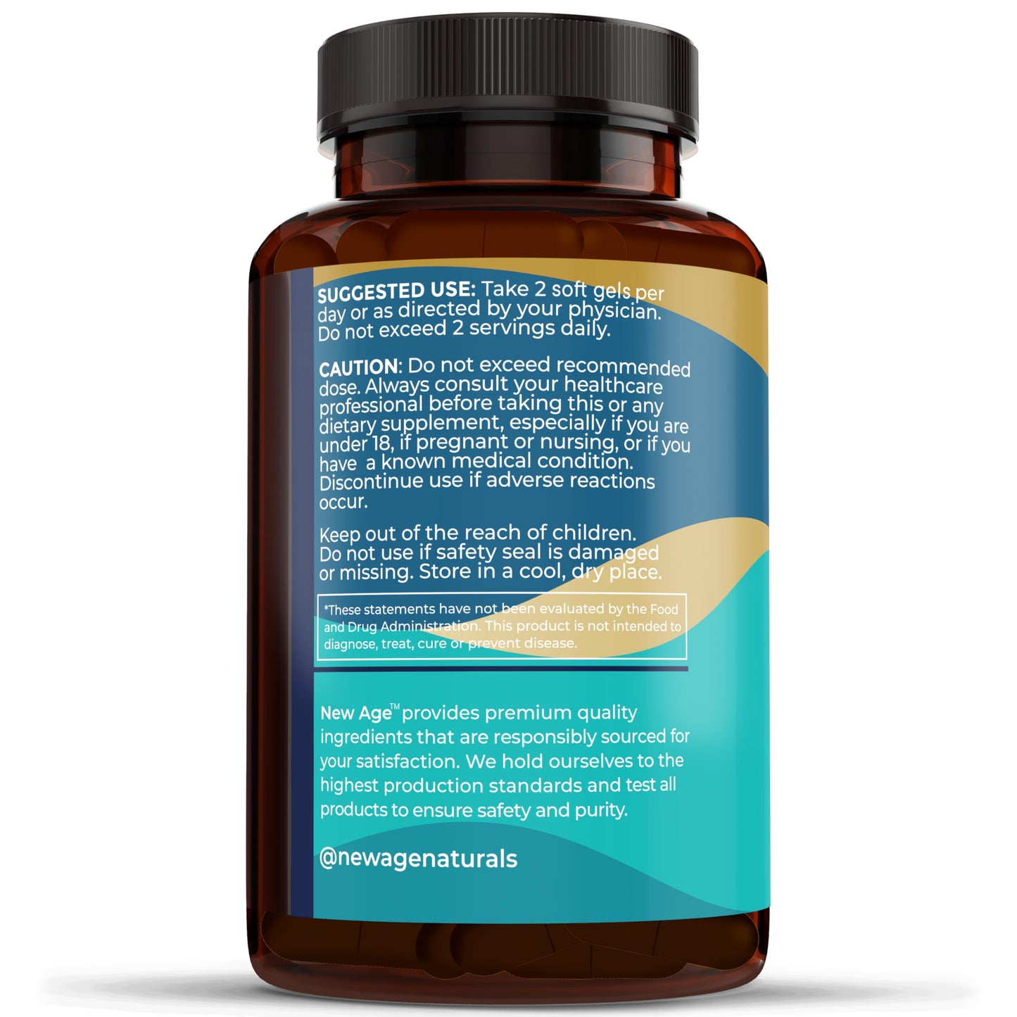 NEW AGE Omega 3 Fish Oil 2500mg Supplement Non GMO - EPA, DHA Fatty Acids Gluten Free (180 Softgels (Pack of 2)) - Medaid International