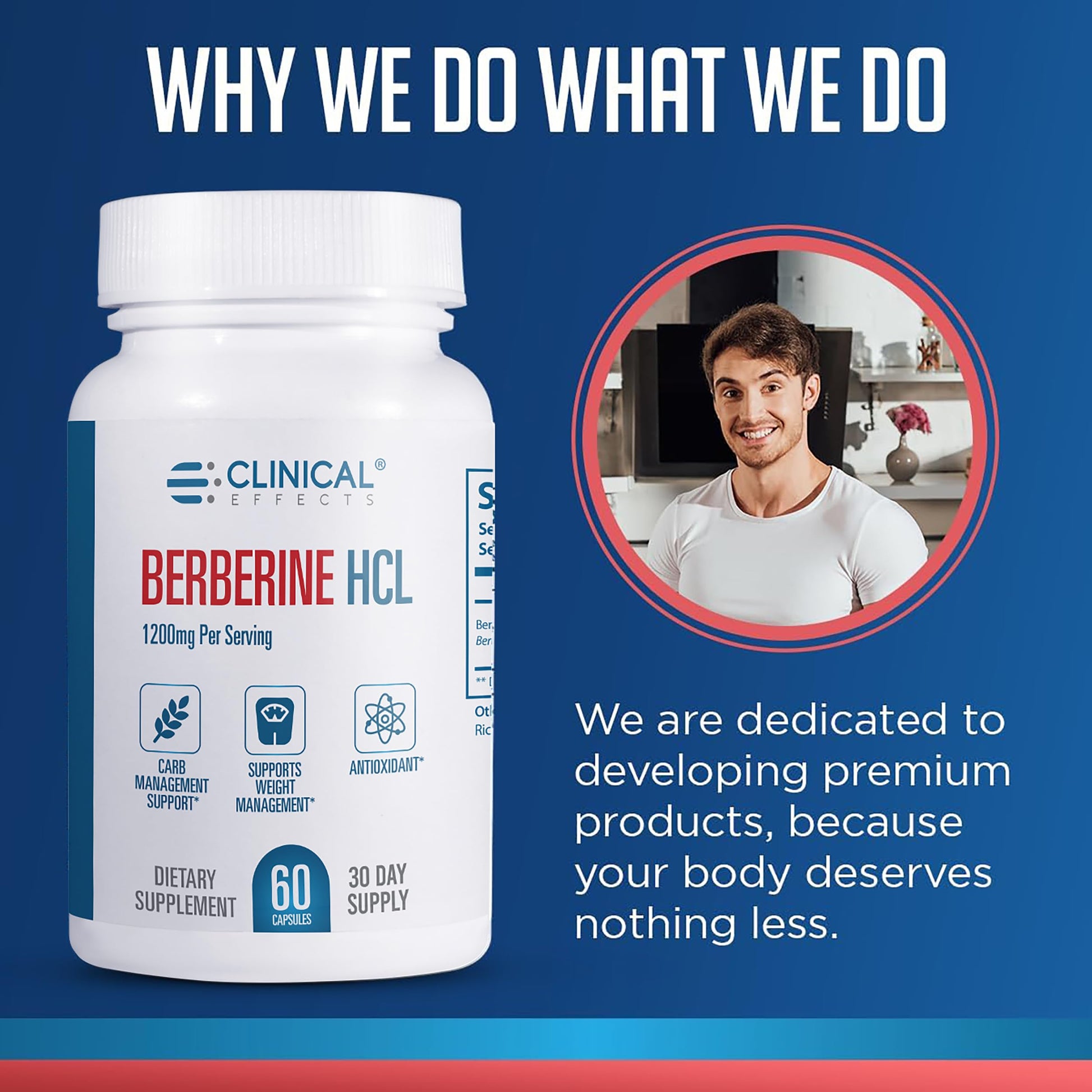Clinical Effects Berberine HCL - Pure Berberine 1200mg - Liver Support - Vegan Supplement - 60 Veggie Capsules - Made in The USA - Medaid International