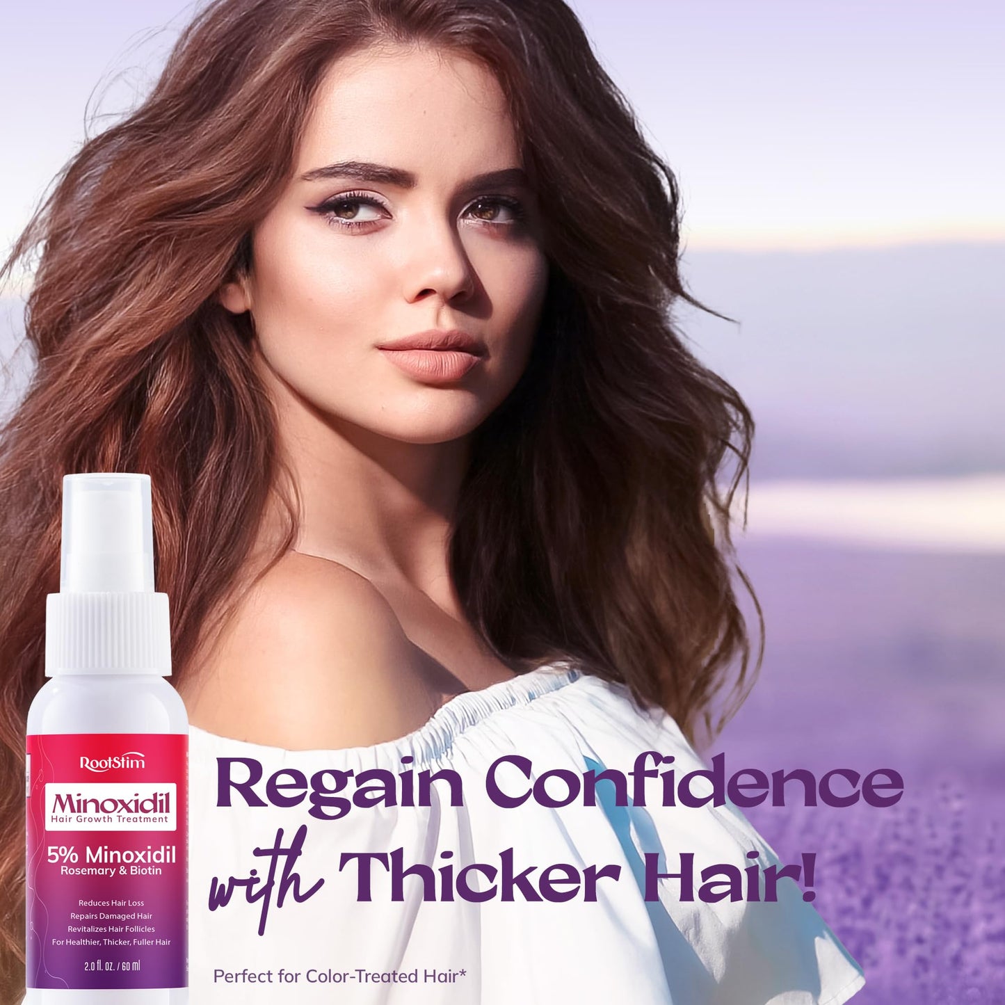 Women's 5% Minoxidil Spray for Hair Growth: RootStim Extra Strength Minoxidil with Rosemary & Biotin for Thinning Hair Regrowth and Fuller Hair 60 ML - Medaid International