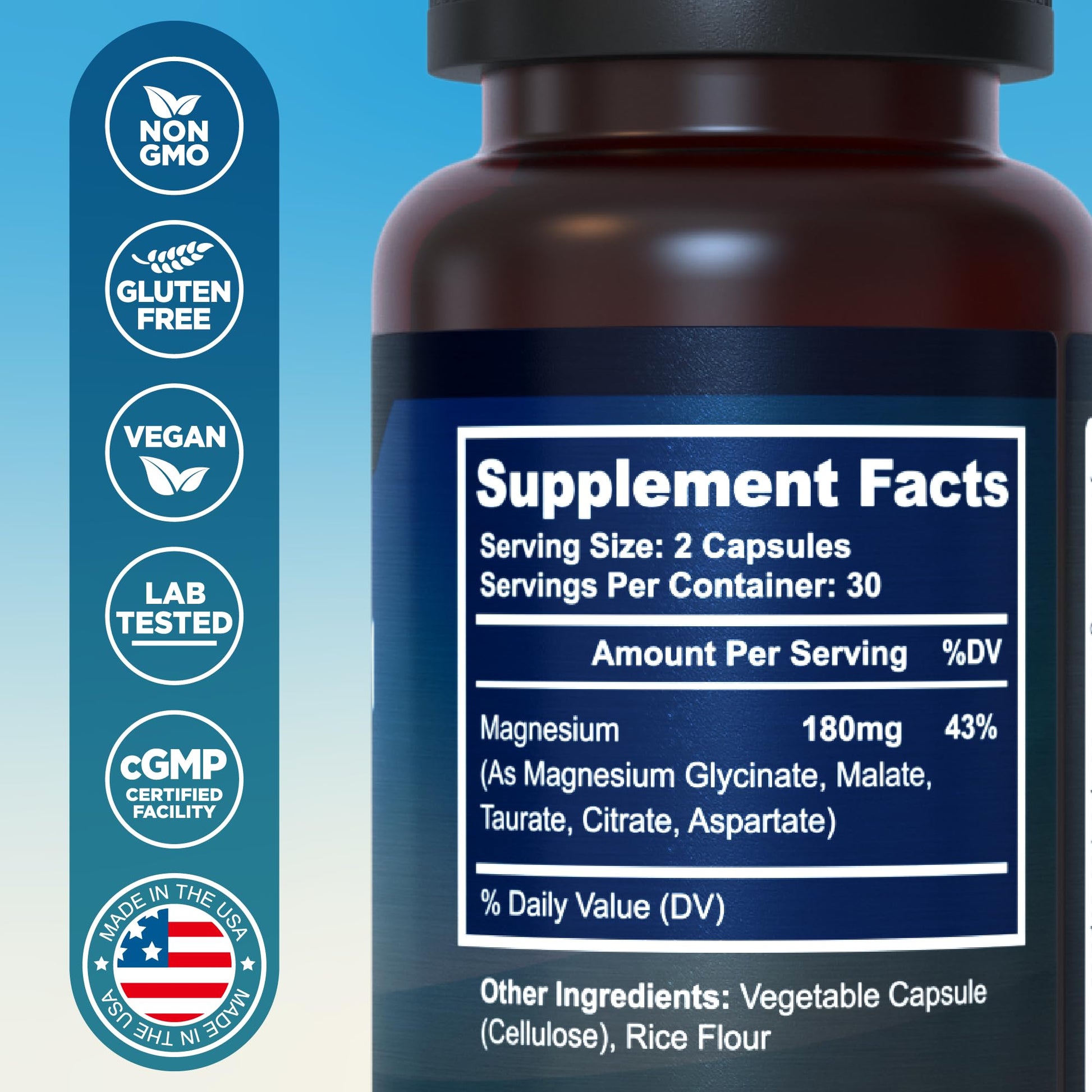 MyoActivo Magnesium Supplements - Chelated Magnesium 5 - Magnesium Glycinate, Malate, Citrate, Taurate, & Aspartate - 2 Pack - Medaid International
