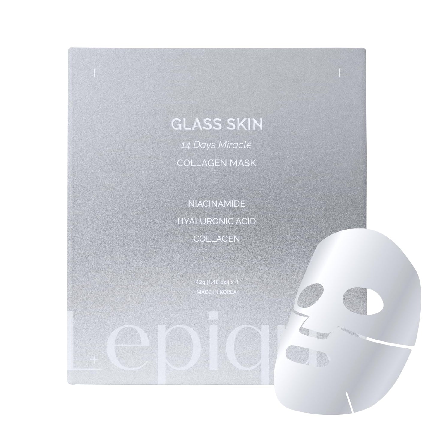 Lepique Luxury Spa-Grade Collagen Overnight Mask 4 Sheets – Korean Premium Overnight Face Mask, Highest Serum Content – Korean Hydrating Sheet Mask with Hyaluronic Acid & Niacinamide for Radiant Skin - Medaid International