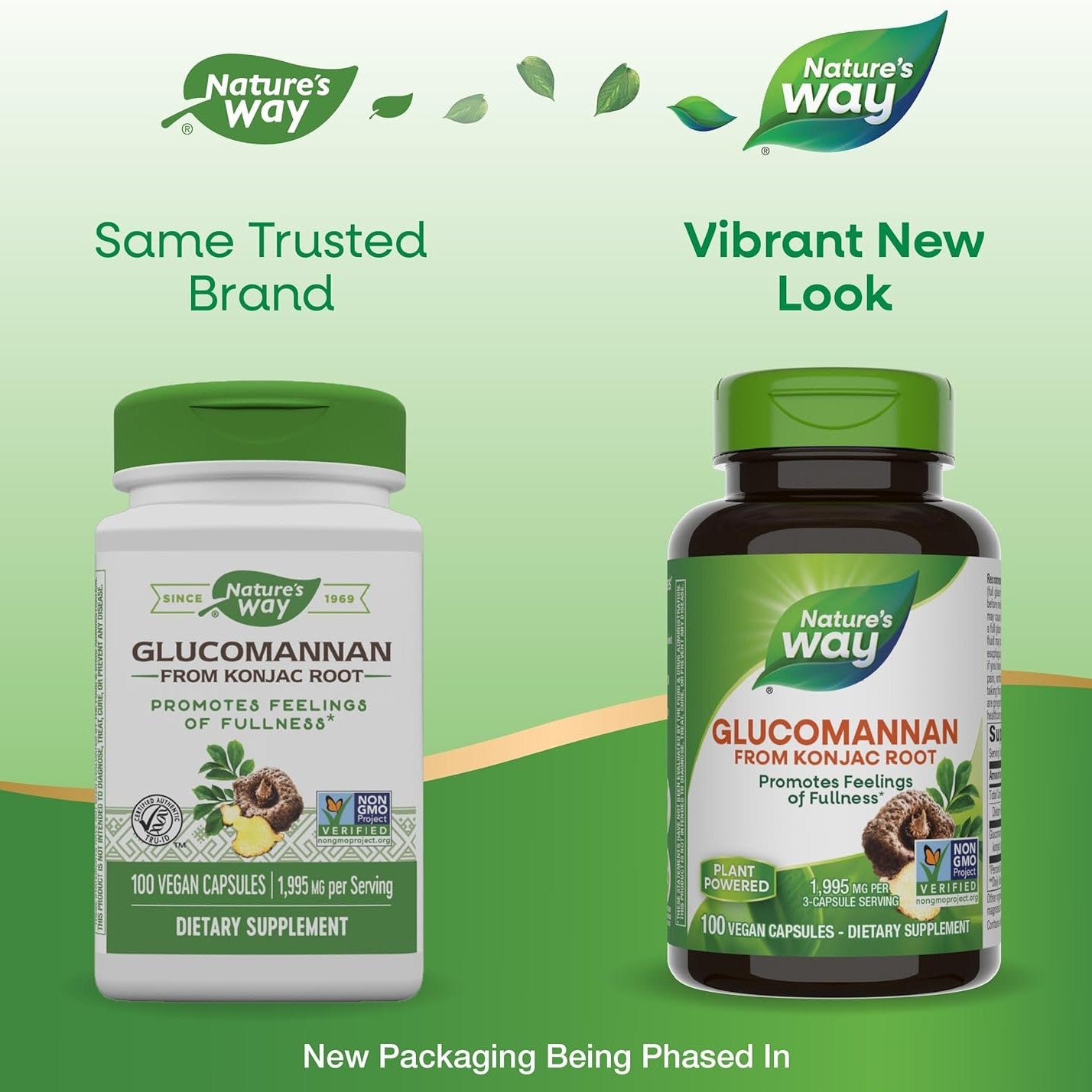 Nature's Way Premium Herbal Glucomannan from Konjac Root, 1,995 mg per serving, 100 Vegan Capsules - Medaid International