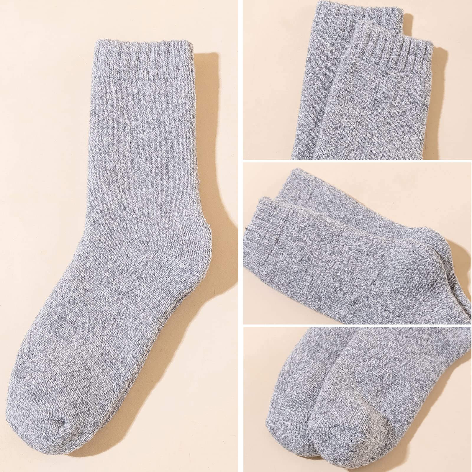 YZKKE 3Pack Mens Super Thick Wool Warm Socks - Soft Comfort Casual Crew Winter Socks - Medaid International