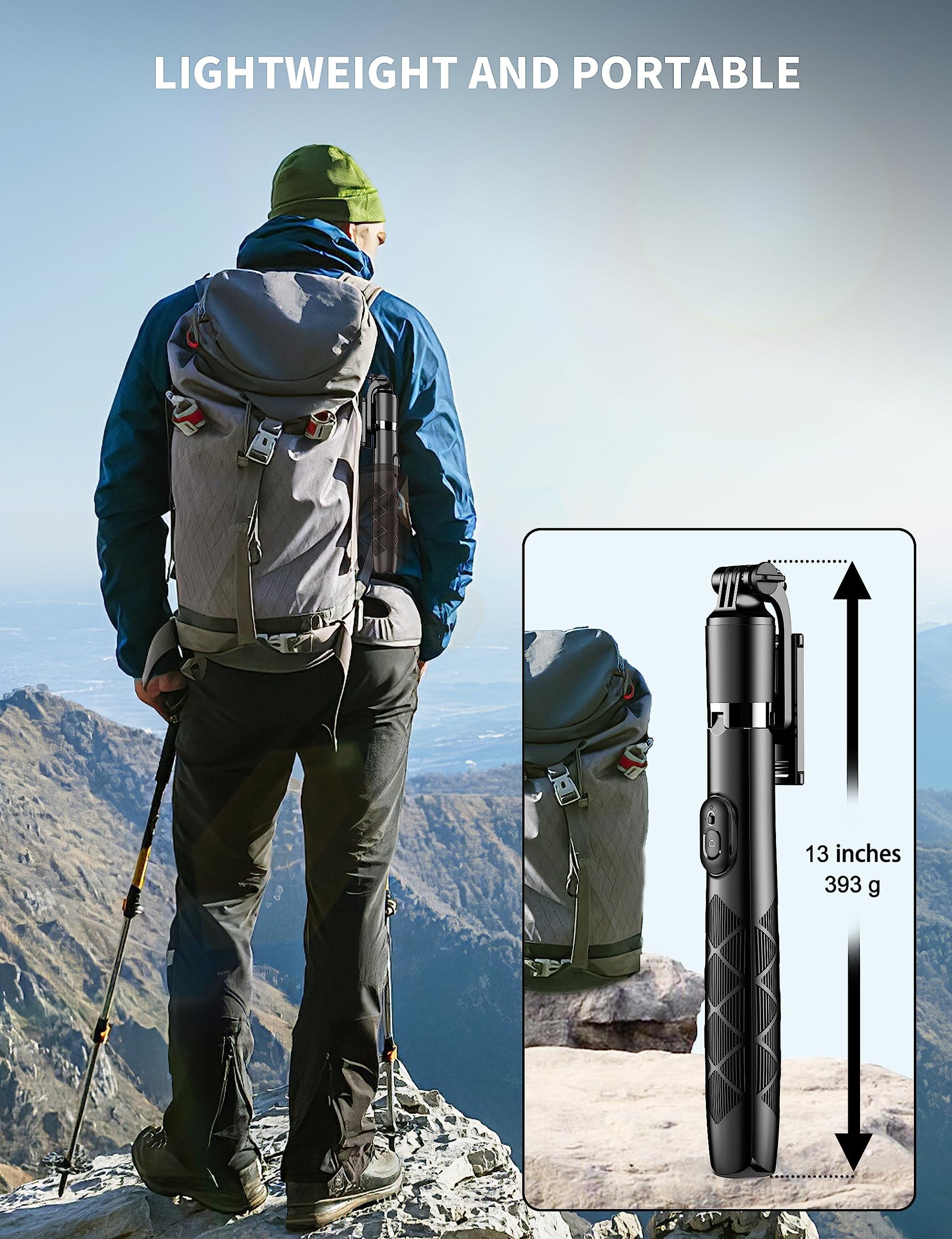 71" Phone Tripod & Selfie Stick, All in One Extendable Cell Phone Tripod with Wireless Remote, Tripods Stand for iPhone & Travel Selfie Stick 360° Rotation Compatible with iPhone Android, Camera - Medaid International