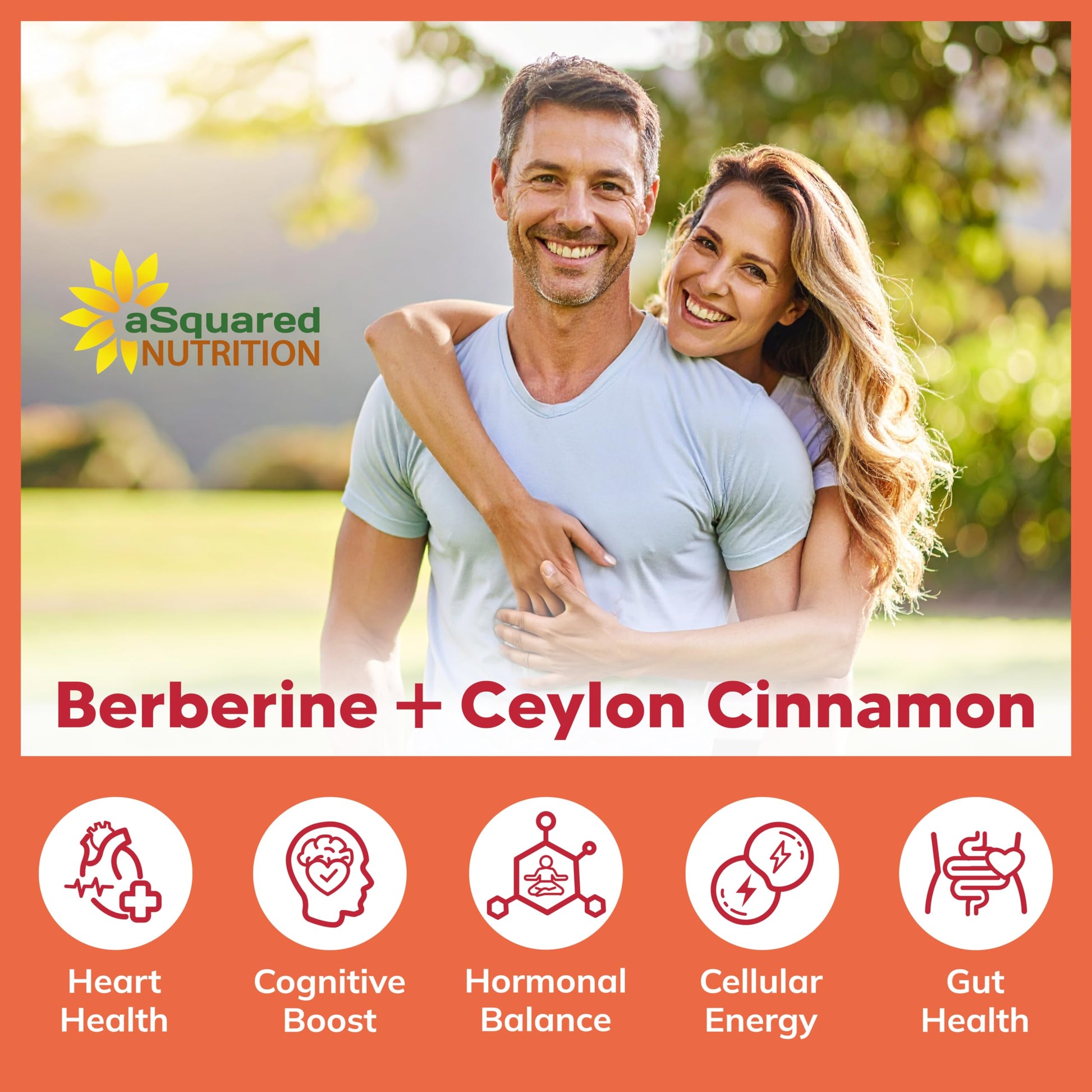 aSquared Nutrition Berberine with Ceylon Cinnamon Supplement - 1400mg Max Strength Complex - 120 Capsules - 1200mg HCl Powder Extract Plus Pills - Alternative to Gummies & Drops - Medaid International