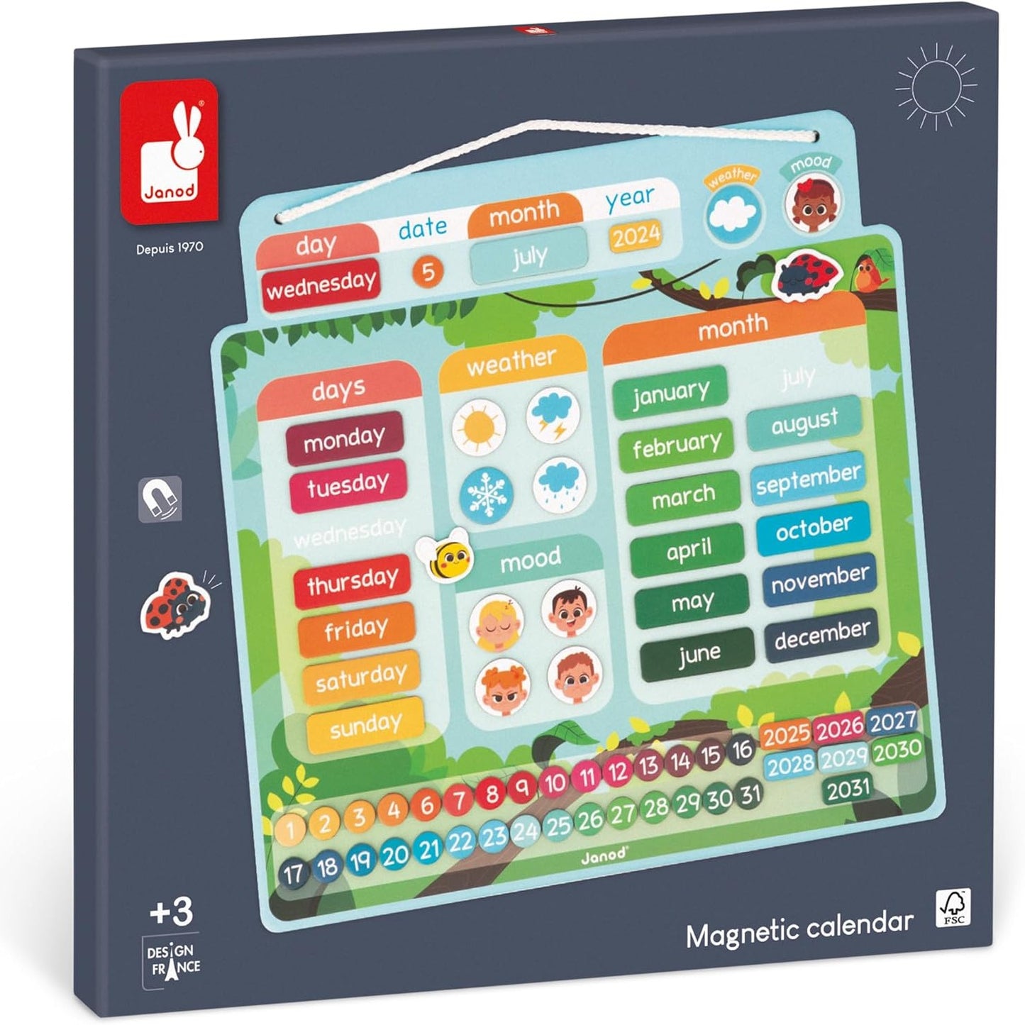 Janod - Magnetic Calendar - English