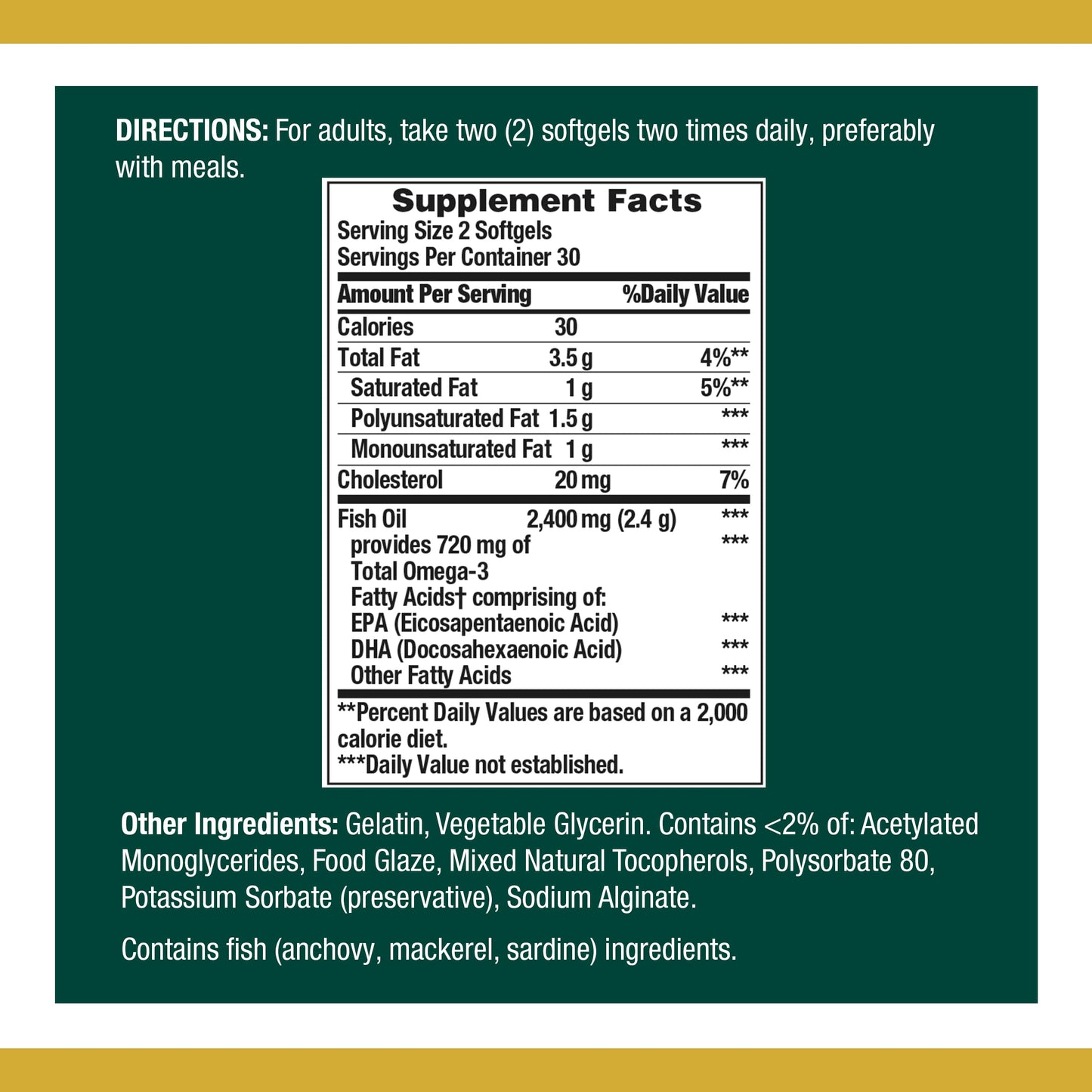 Nature's Bounty Fish Oil Omega 3 Supplements - Supports Heart Health, 1200 Mg Fish Oil, Omega-3, 60 Coated Softgels - Medaid International