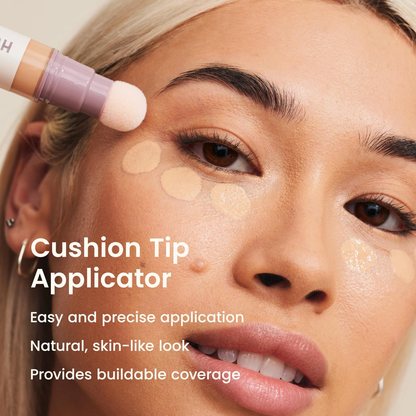 JOAH Perfect Complexion Under Eye Concealer and Hydrating Serum, Korean Makeup for Dark Circles and Puffiness, Peptide Serum with Medium Coverage, Cushion Tip Applicator - Medaid International