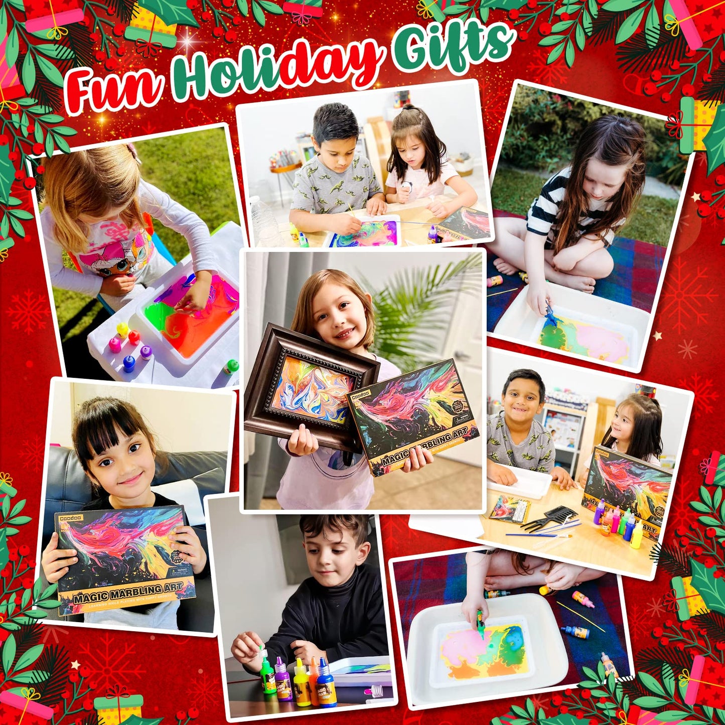Water Marbling Paint for Kids - Arts and Crafts for Girls & Boys Crafts Kits Ideal Gifts for Kids Age 6-8 8-12 - Medaid International