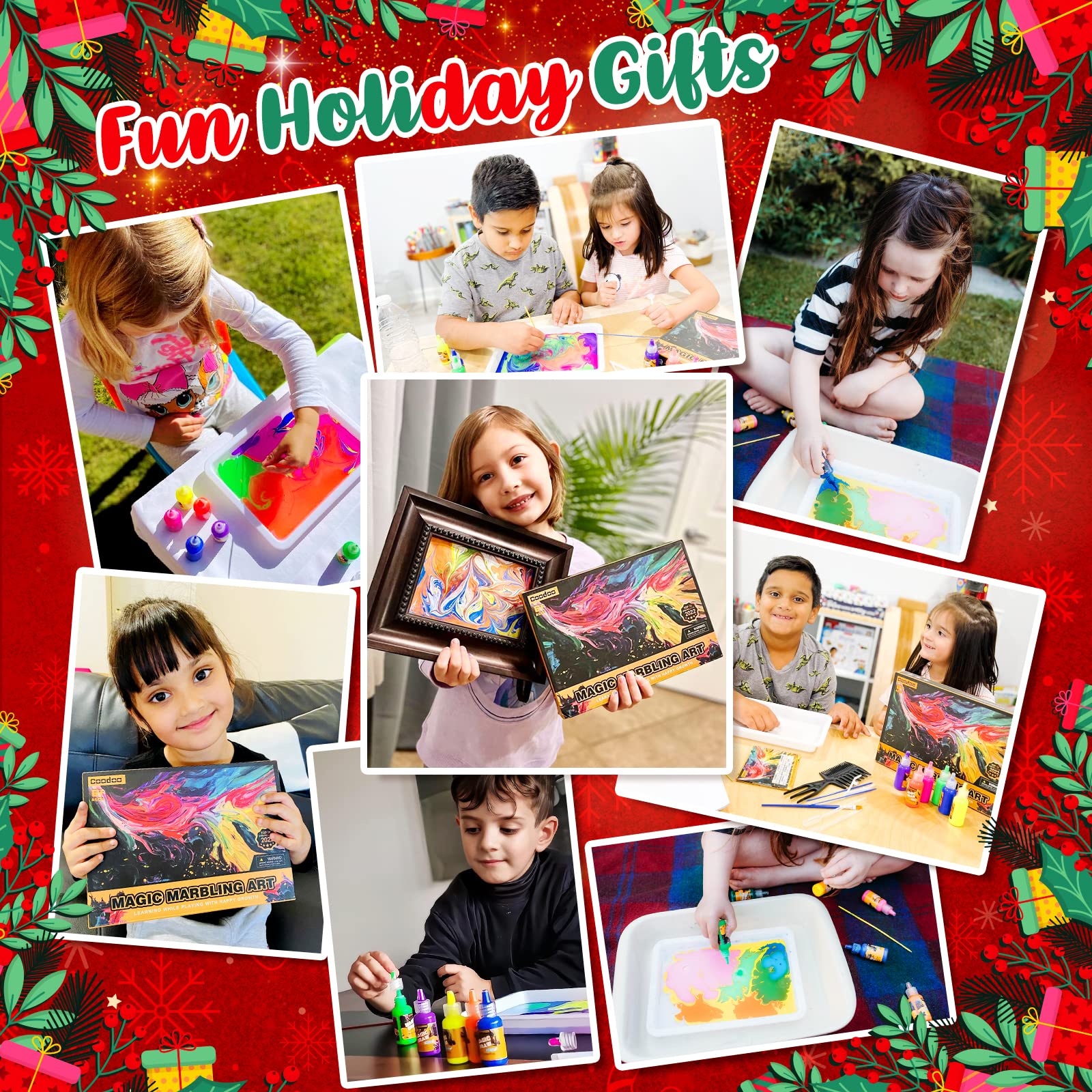 Water Marbling Paint for Kids - Arts and Crafts for Girls & Boys Crafts Kits Ideal Gifts for Kids Age 6-8 8-12 - Medaid International