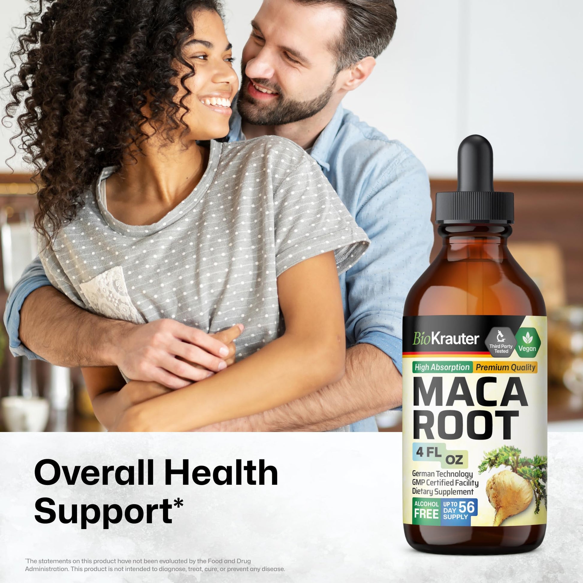 BIO KRAUTER Maca Root Liquid Drops - Maca Extract Tincture - Vegan, Sugar & Alcohol Free Extract 4 Fl.Oz. - Medaid International