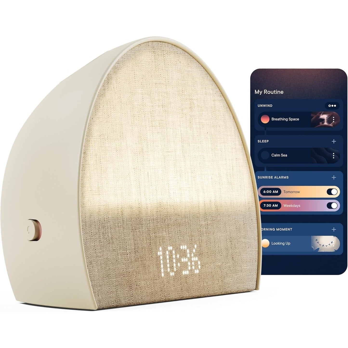 Hatch Restore 2 Sunrise Alarm Clock, Sound Machine, Smart Light (Putty) ー Your Smart Sleep Clock, White Noise, Customizable Sleep Routines for Adults, Unwind Gently, Dimmable Clock, Wake Up Energized - Medaid