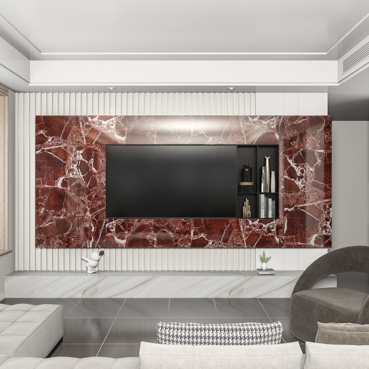 AbaBoorty 400"x15.8" Dark Cherry Red Marble Wallpaper for Countertops Waterproof Faux Granite Contact Paper Covers Counter Top Self Adhesive Vinyl Wall Paper for Decor Bathroom Counters Vanity Desk - Medaid International