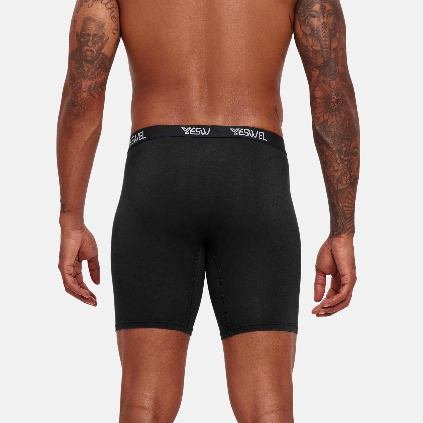 YESWEL Men's Underwear Boxer Briefs, Cool Viscose Made from Bamboo, Moisture Wicking Breathable Soft Comfortable Pouch, 4 Pack (XX-Large, Black) - Medaid International