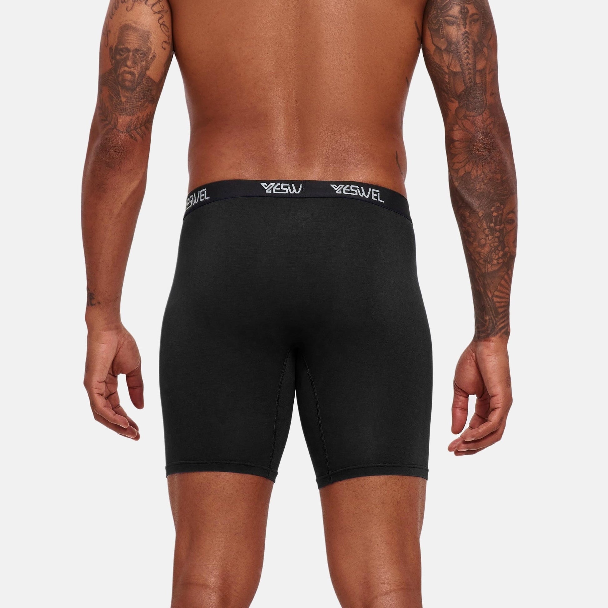 YESWEL Men's Underwear Boxer Briefs, Cool Viscose Made from Bamboo, Moisture Wicking Breathable Soft Comfortable Pouch, 4 Pack (XX-Large, Black) - Medaid International