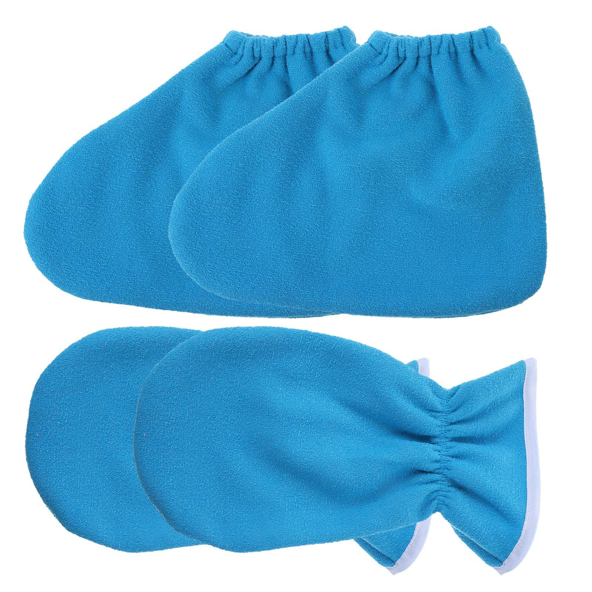 TERRIFI 4 PCS Paraffin Wax Bath Gloves and Booties, Paraffin Wax Warmer Insulated Mitts, Foot Spa Cover, Moisturizing Work Gloves, Hand Treatment Kit