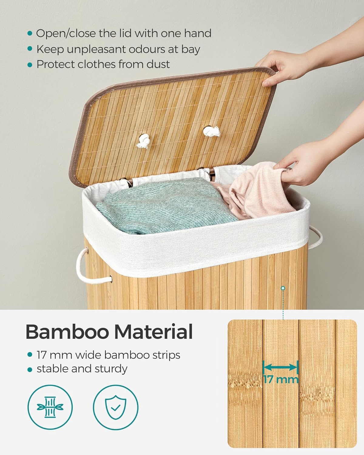 SONGMICS Laundry Basket LCB10Y