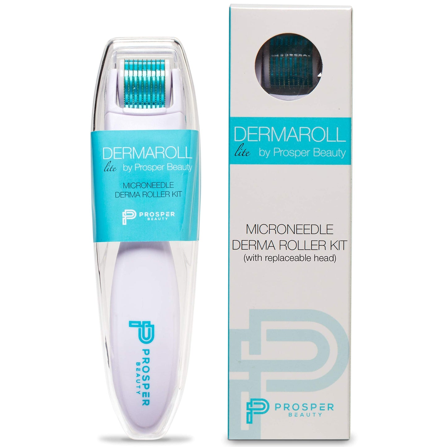 Derma Roller Microneedle Kit [DERMAROLL LITE 0.25mm by Prosper Beauty] Face Roller with Replaceable Head Exfoliation Microdermabrasion Micro Derma Skin Care Tool Dermaplaning Microneedling - Medaid International