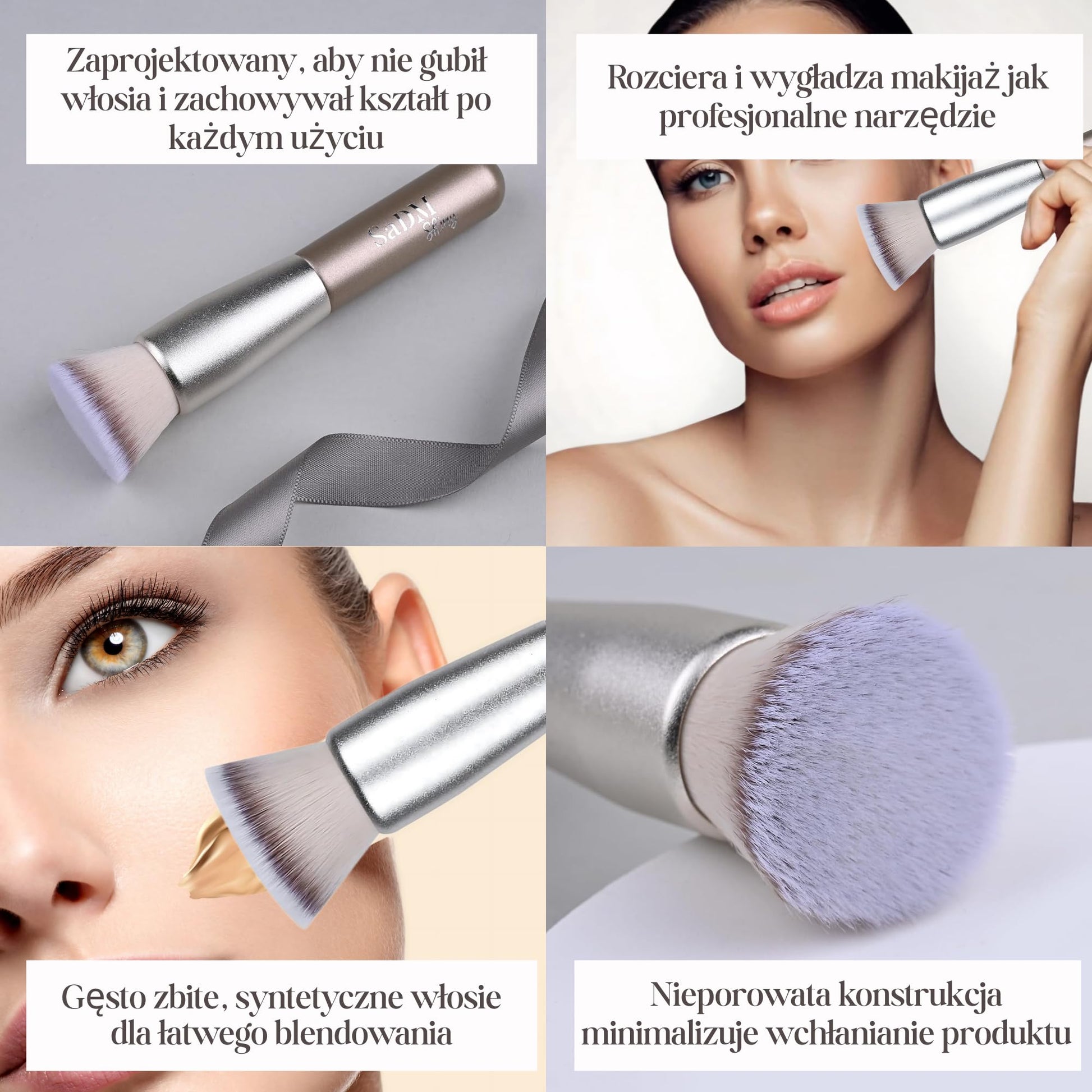 Kabuki Makeup Brush - Blender Brush for Powder, Cream, Liquid Foundation, Sunscreen, Blush Blending & Bronzer - Professional Make Up Brush - Full Face Makeup Brush - Vegan & Cruelty Free - Medaid International