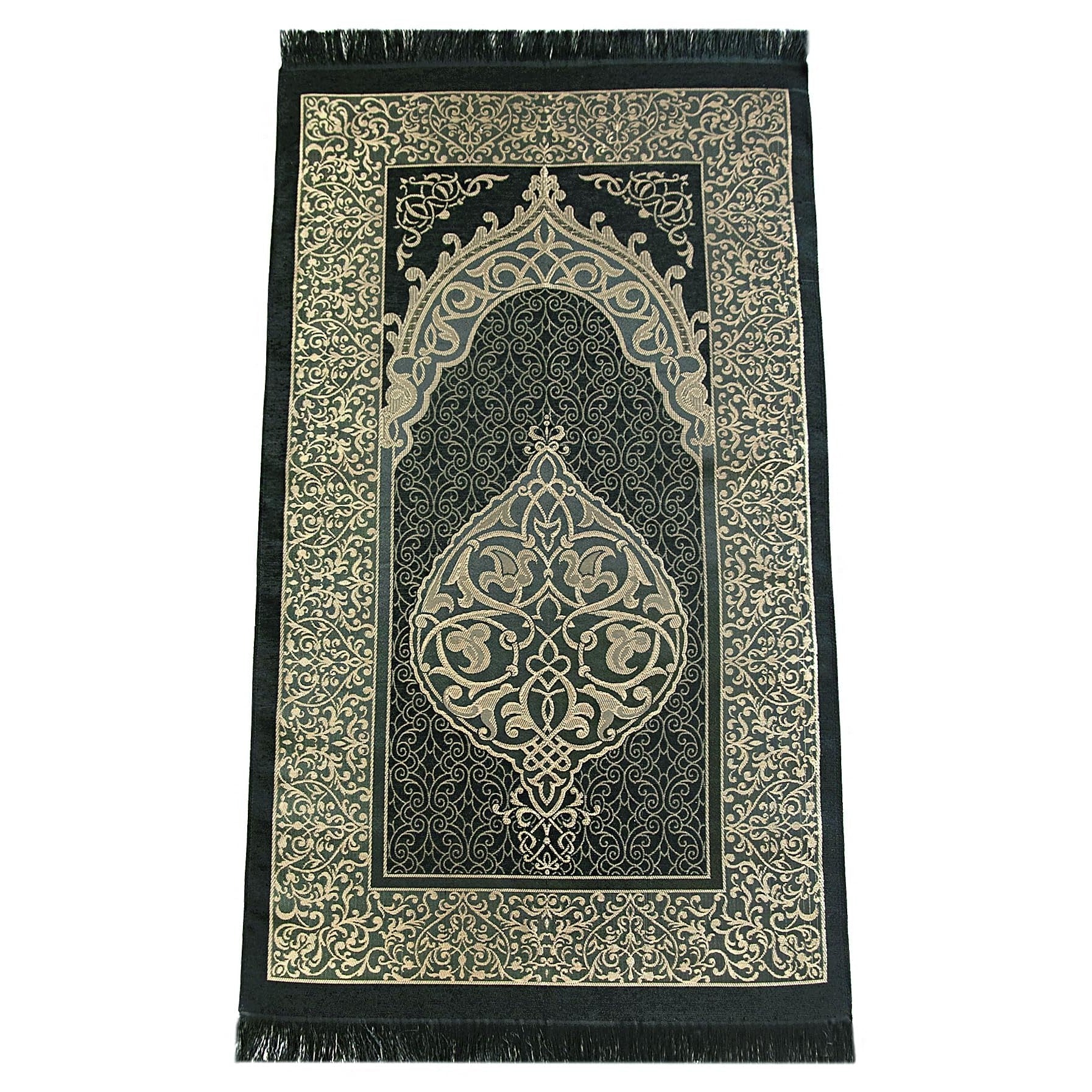 ihvan online, Muslim Prayer Rug Set, Arabic Quran, Prayer Beads, Mens Kufi Hat, Tasbeeh Counter, Islamic Scent, Dowry Gift Box for Men & Women, Janamaz, Salah Mat Gifts Set Wedding, Ramadan, Black - Medaid International